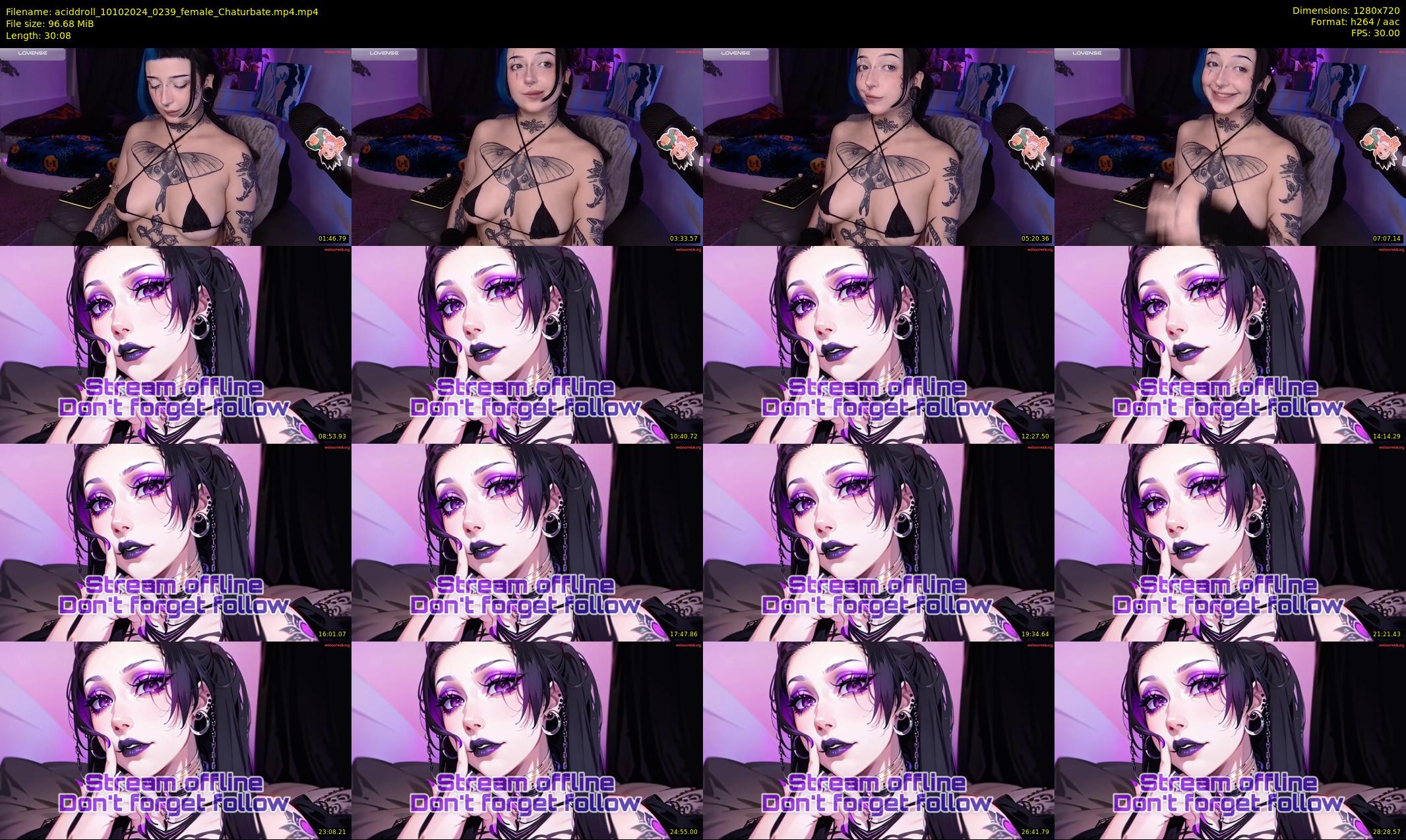 aciddroll — 31 minute Chaturbate female cam show recording, 720p, Oct 10, 2024