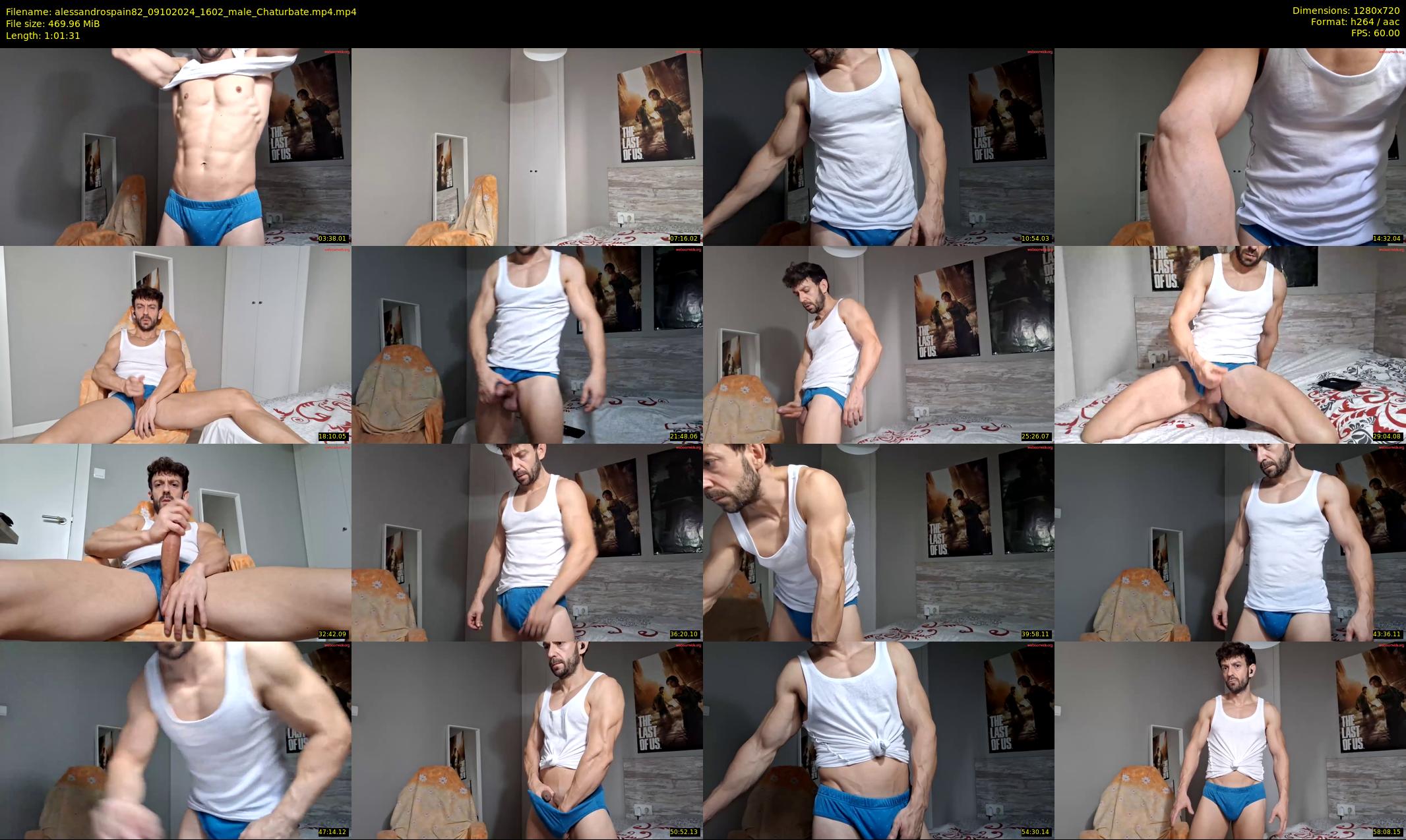 alessandrospain82 — 62 minute Chaturbate male cam show recording, 720p, Oct 9, 2024