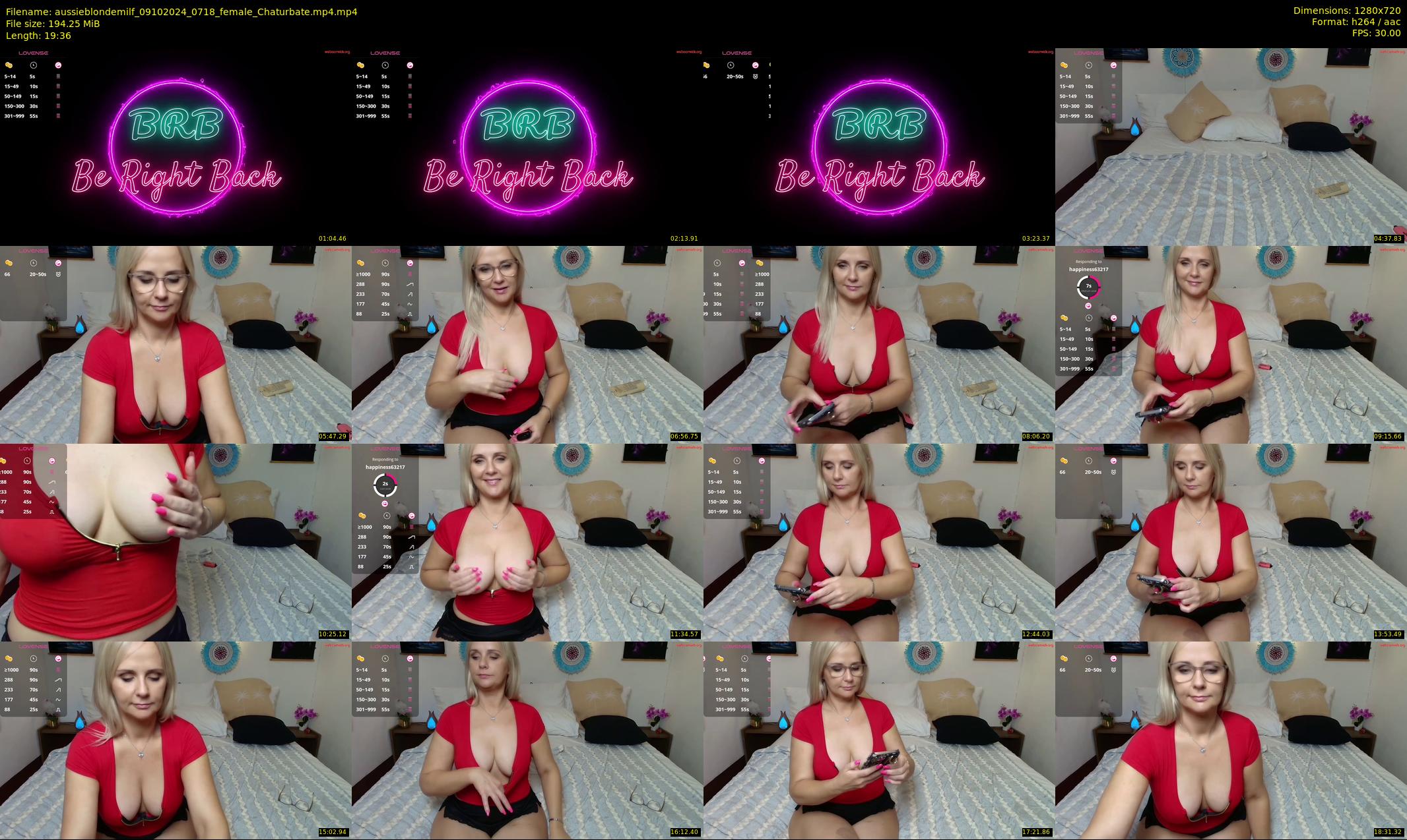 aussieblondemilf — 20 minute Chaturbate female cam show recording, 720p, Oct 9, 2024