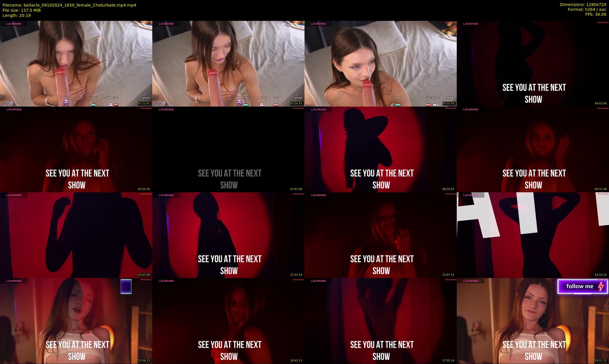 bellacle — 21 minute Chaturbate female cam show recording, 720p, Oct 9, 2024