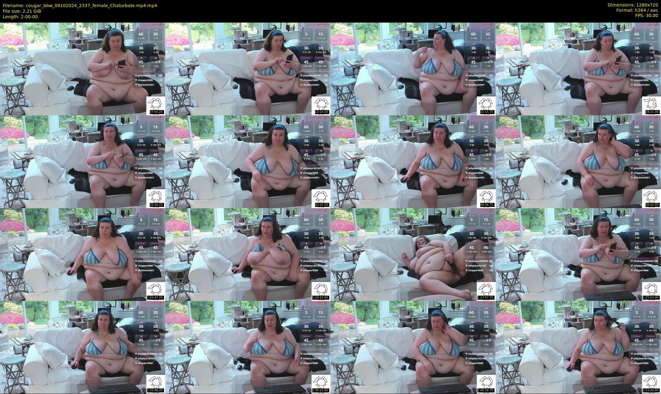 cougar_bbw — 120 minute Chaturbate female cam show recording, 720p, Oct 9, 2024