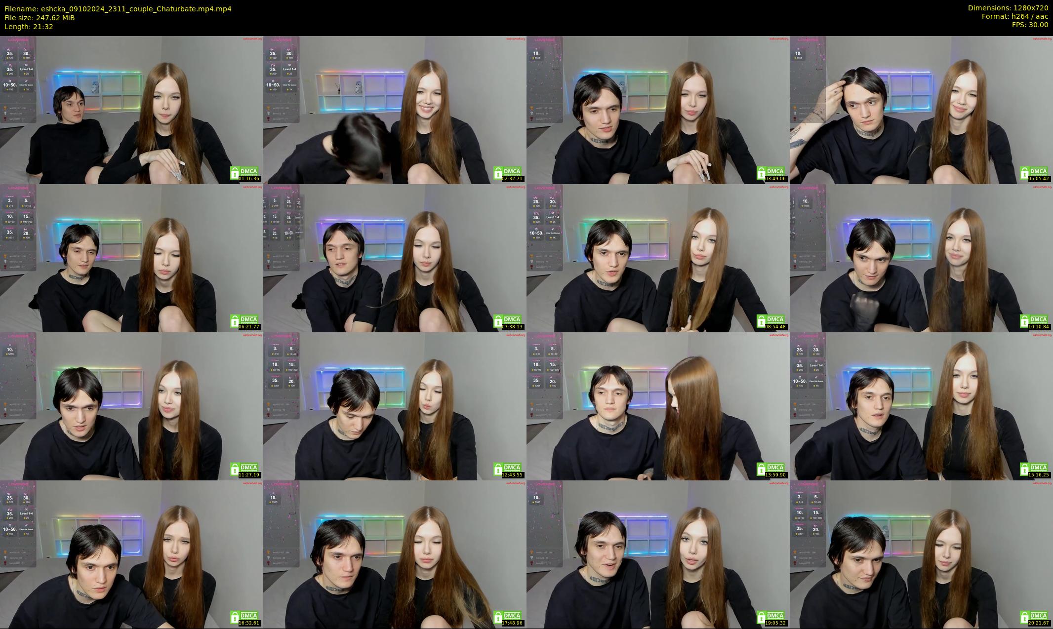 eshcka — 22 minute Chaturbate couple cam show recording, 720p, Oct 9, 2024