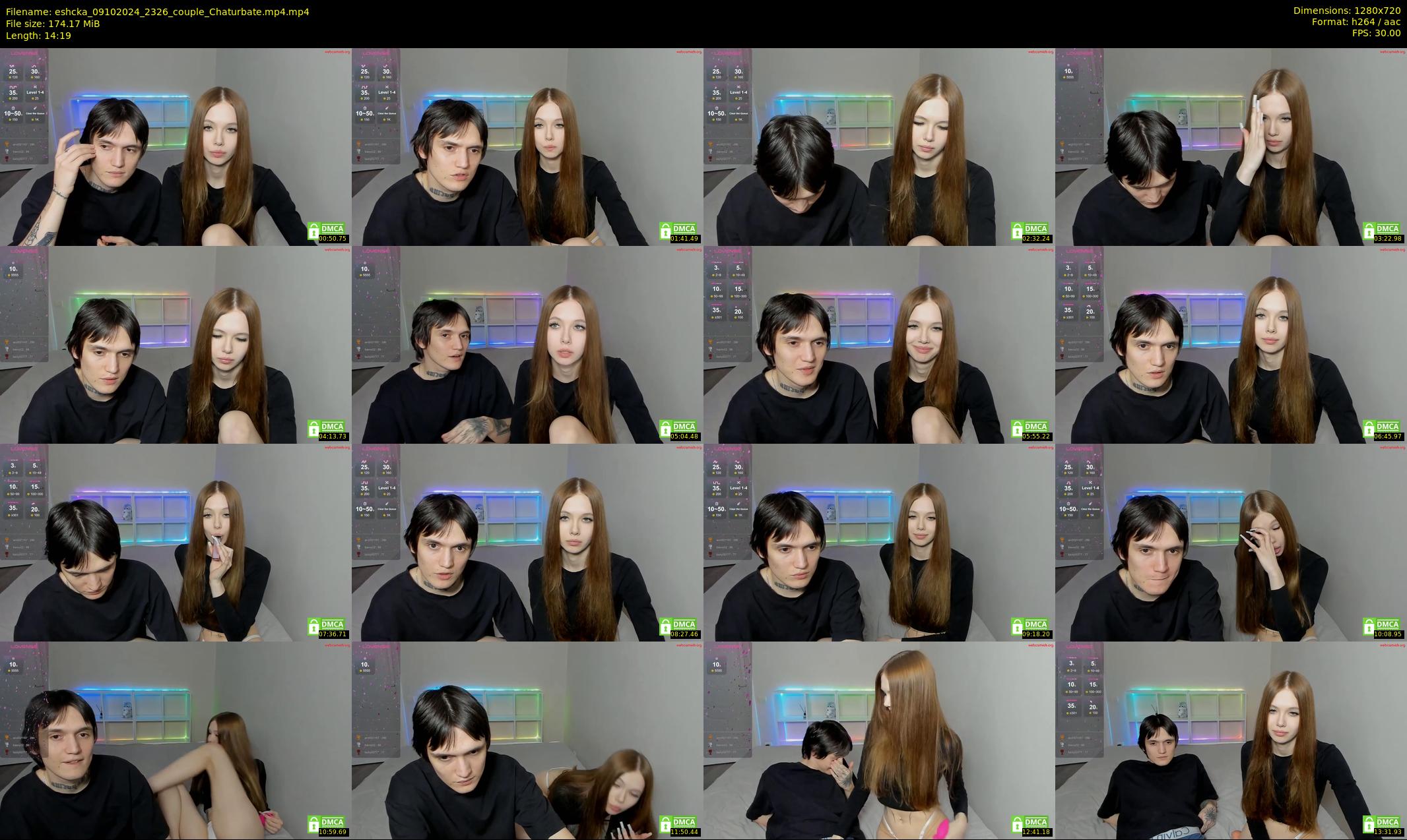 eshcka — 15 minute Chaturbate couple cam show recording, 720p, Oct 9, 2024