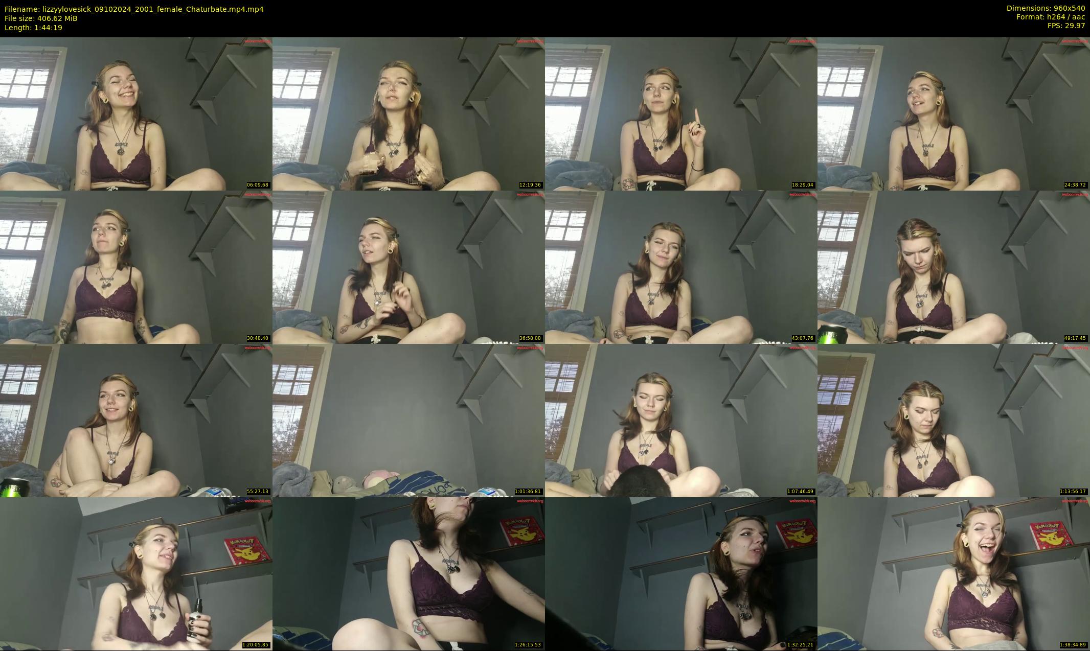 lizzyylovesick — 105 minute Chaturbate female cam show recording, 480p, Oct 9, 2024