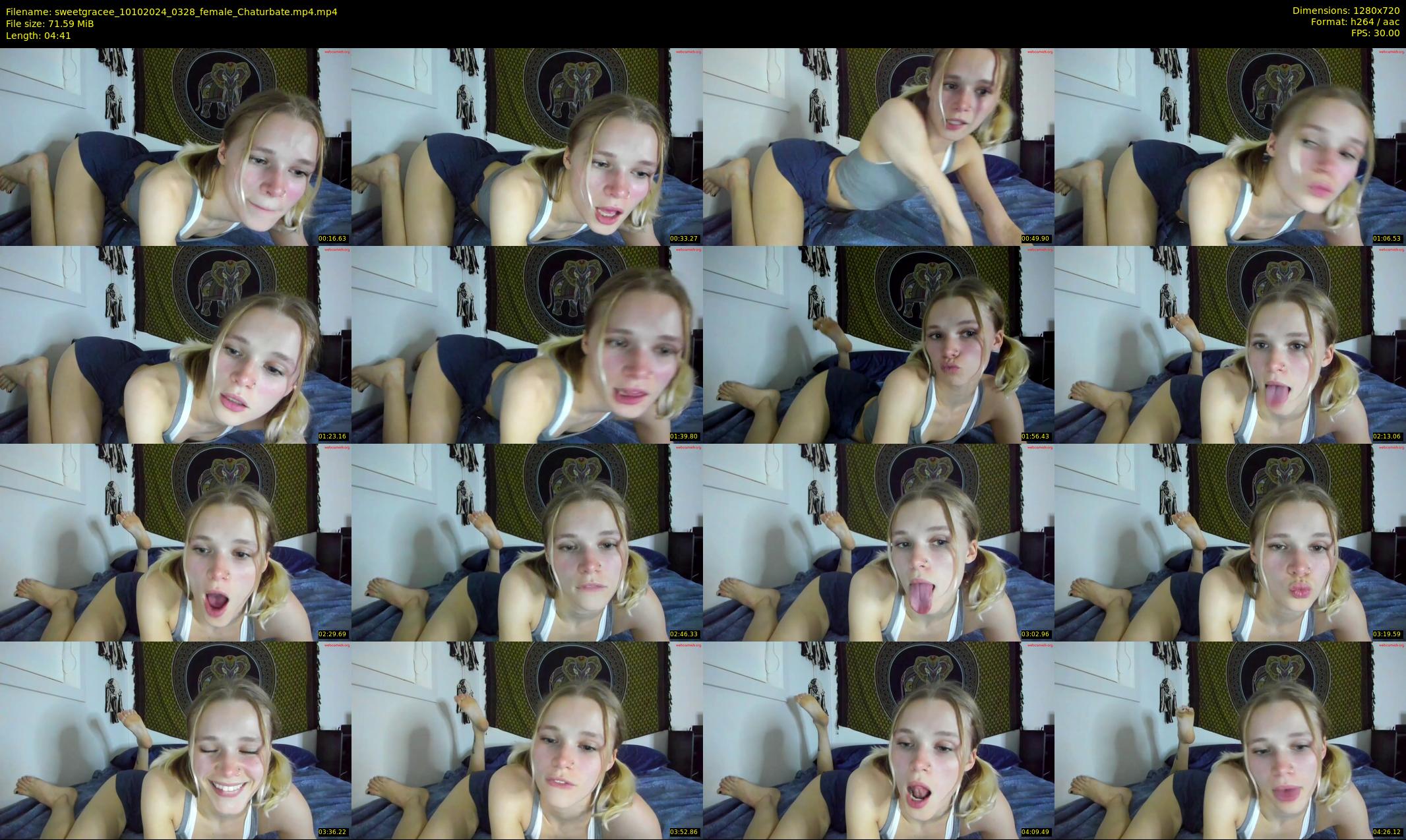 sweetgracee — 5 minute Chaturbate female cam show recording, 720p, Oct 10, 2024