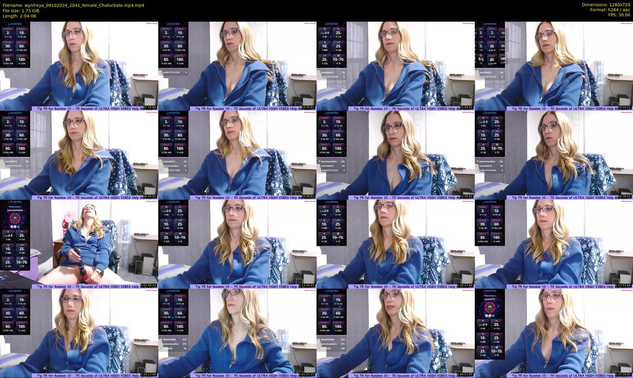 wynfreya — 125 minute Chaturbate female cam show recording, 720p, Oct 9, 2024
