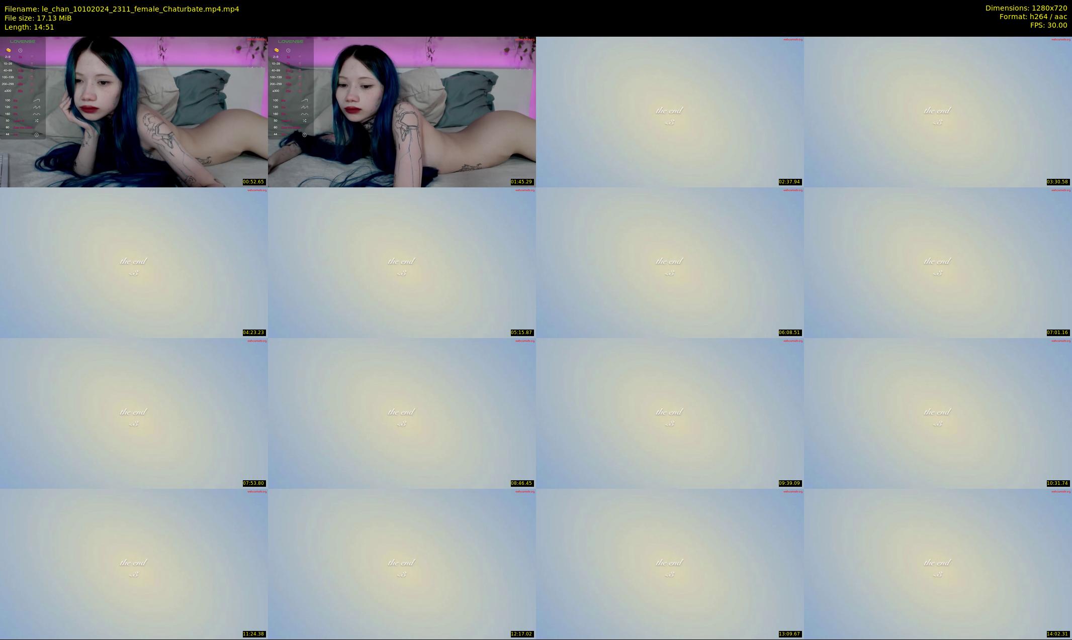 le_chan — 15 minute Chaturbate female cam show recording, 720p, Oct 10, 2024