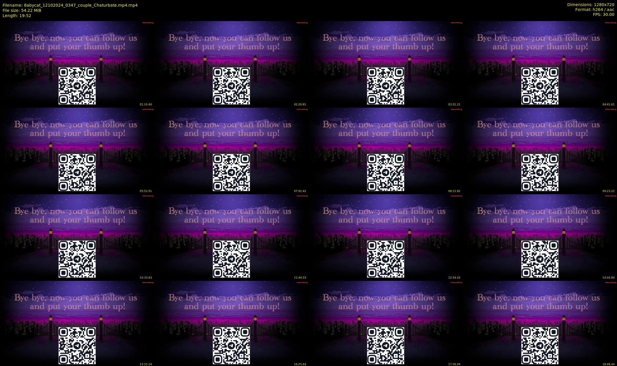 8abycat — 20 minute Chaturbate couple cam show recording, 720p, Oct 12, 2024