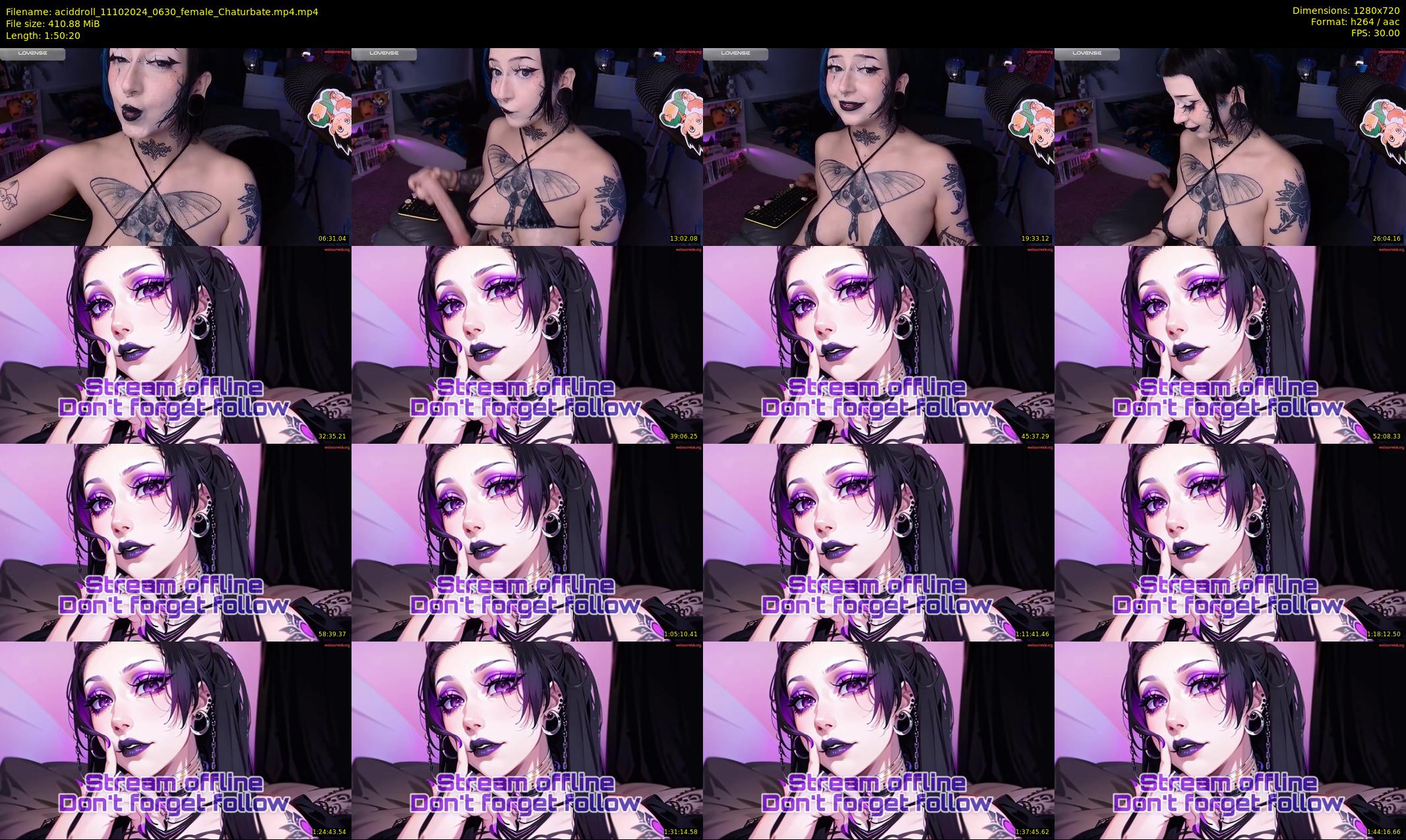 aciddroll — 111 minute Chaturbate female cam show recording, 720p, Oct 11, 2024