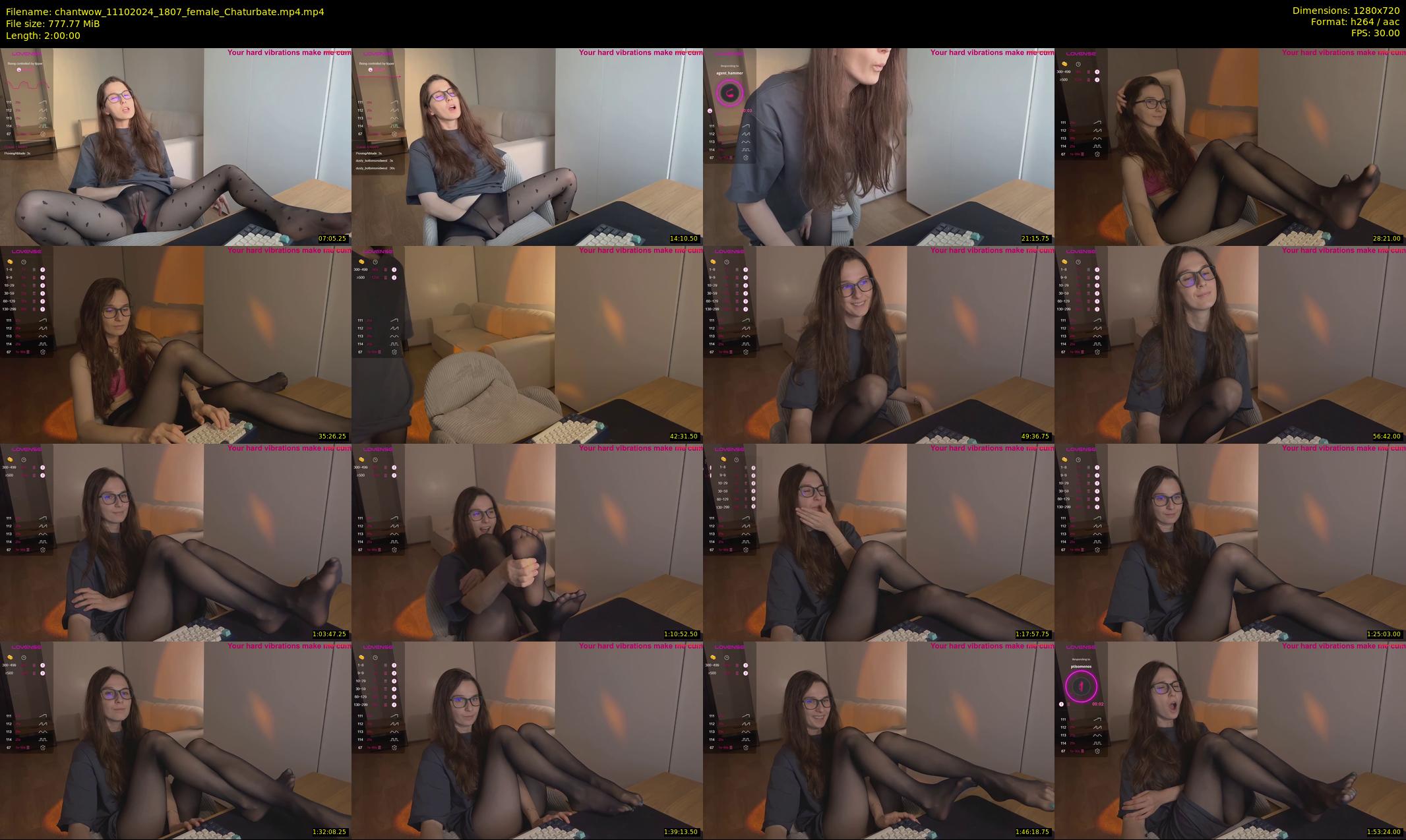 chantwow — 120 minute Chaturbate female cam show recording, 720p, Oct 11, 2024