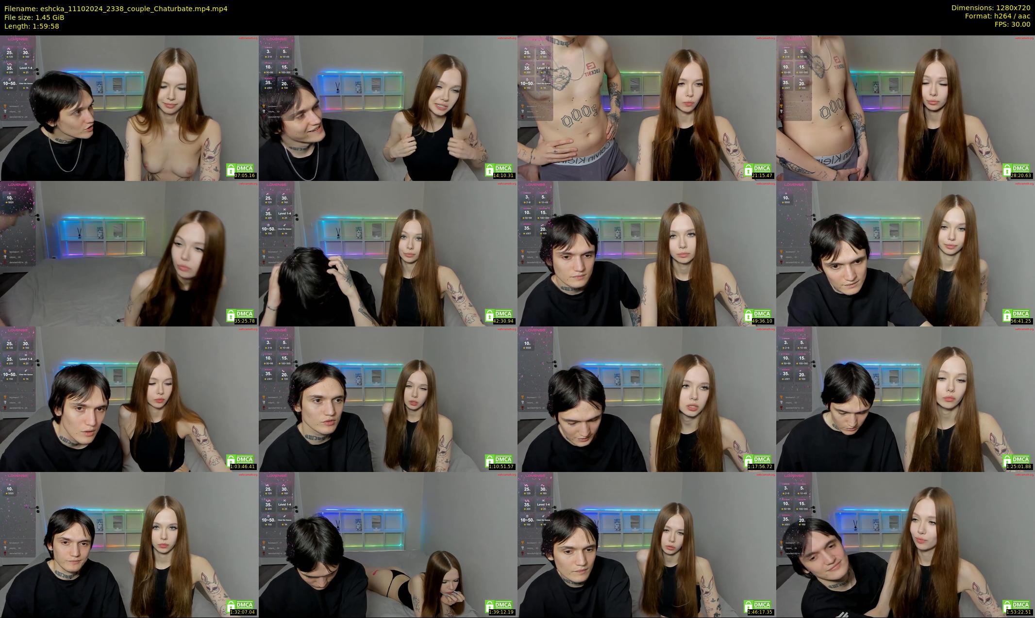 eshcka — 120 minute Chaturbate couple cam show recording, 720p, Oct 11, 2024