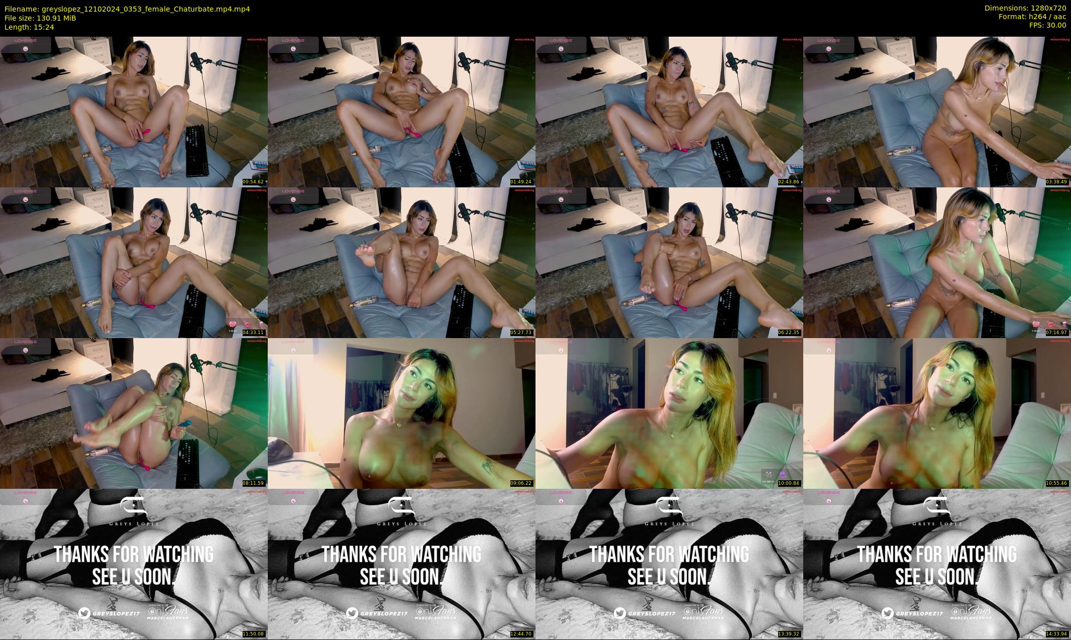 greyslopez — 16 minute Chaturbate female cam show recording, 720p, Oct 12, 2024
