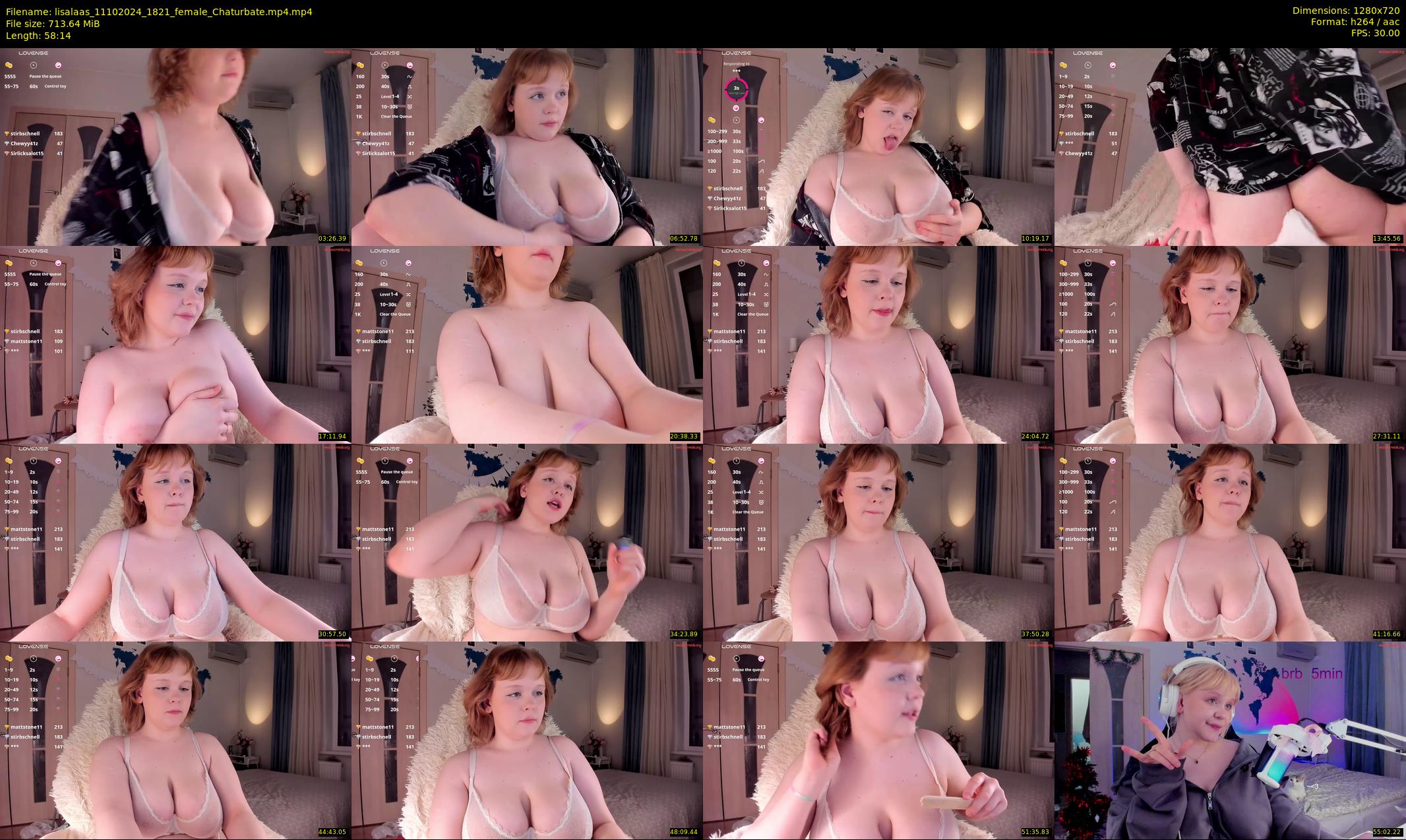 lisalaas — 59 minute Chaturbate female cam show recording, 720p, Oct 11, 2024