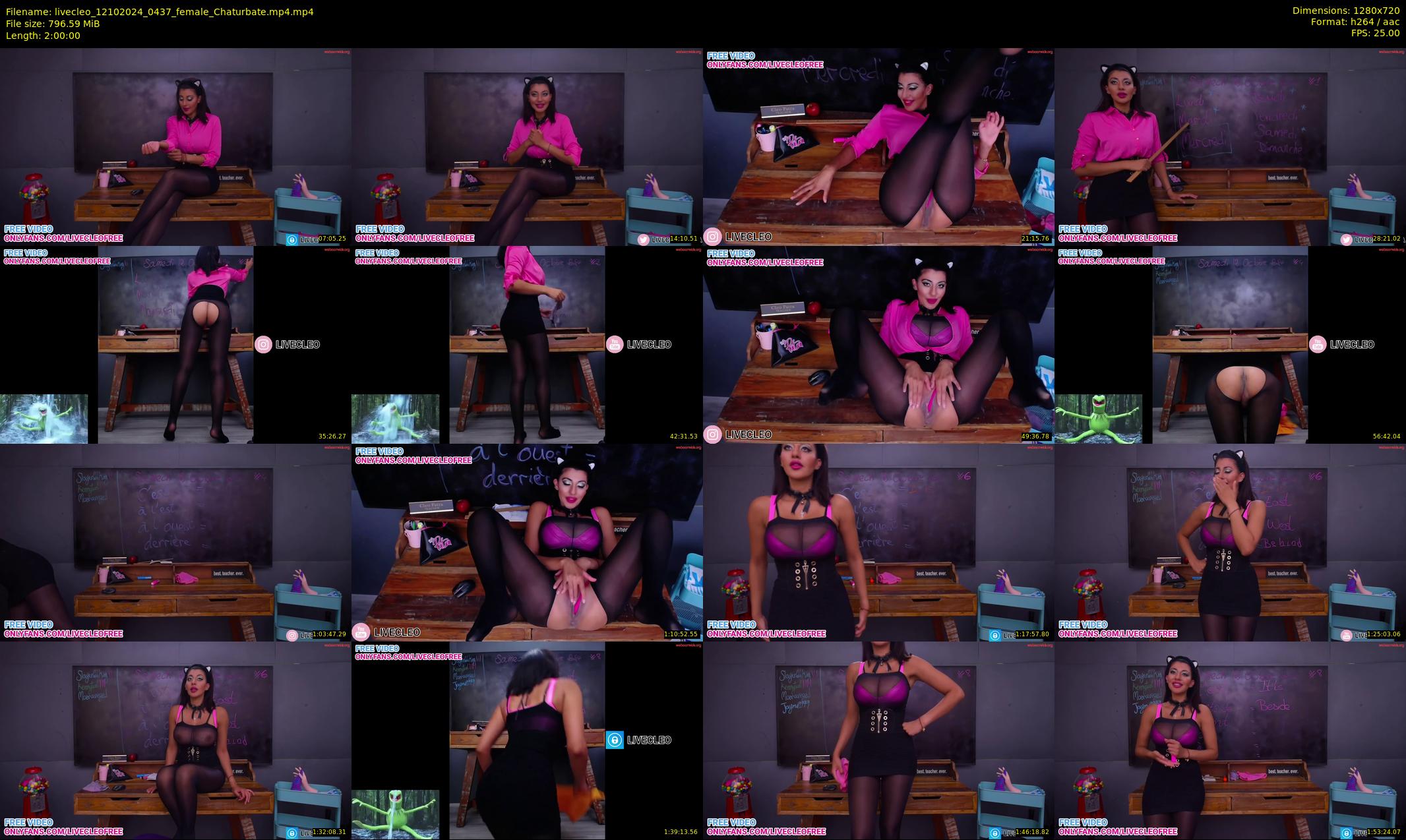 livecleo — 120 minute Chaturbate female cam show recording, 720p, Oct 12, 2024