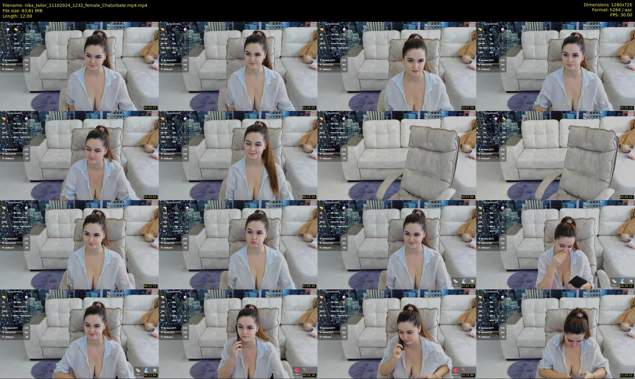 nika_tailor — 12 minute Chaturbate female cam show recording, 720p, Oct 11, 2024