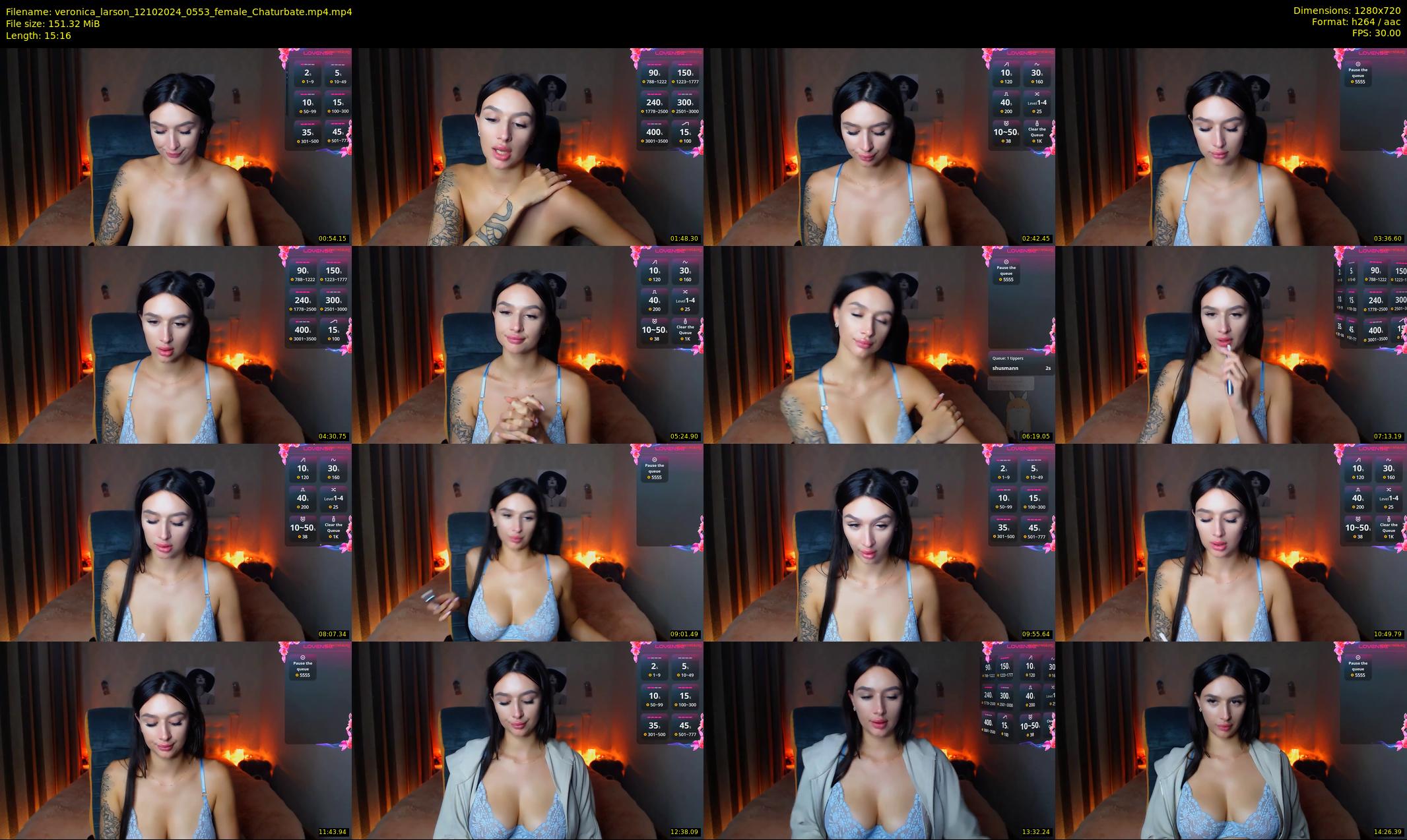 veronica_larson — 16 minute Chaturbate female cam show recording, 720p, Oct 12, 2024