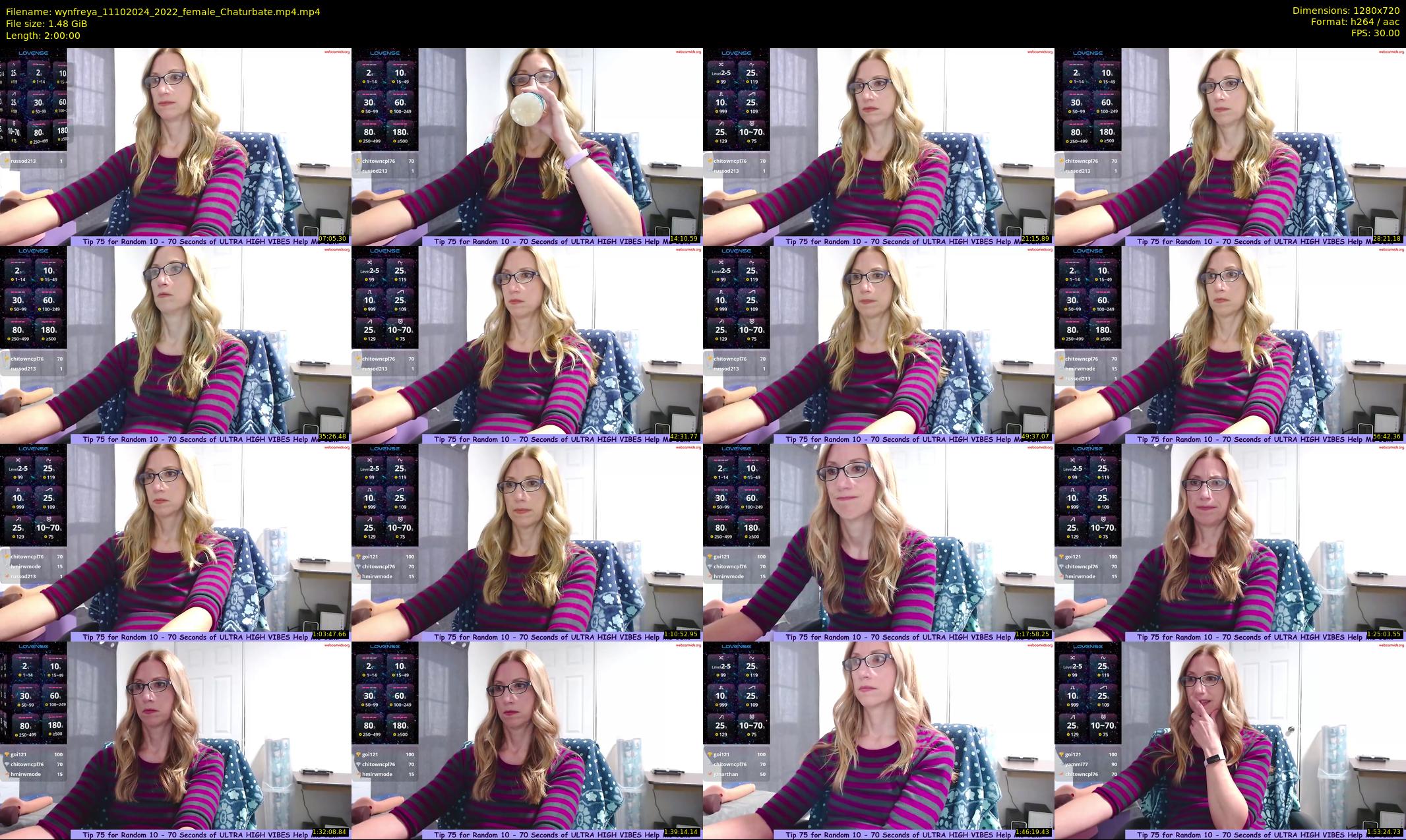 wynfreya — 120 minute Chaturbate female cam show recording, 720p, Oct 11, 2024