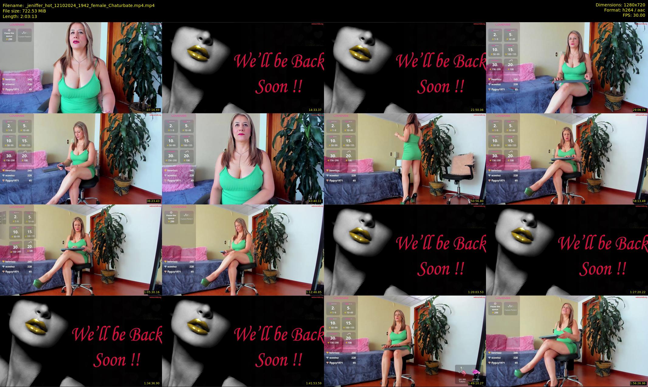 _jeniffer_hot — 124 minute Chaturbate female cam show recording, 720p, Oct 12, 2024