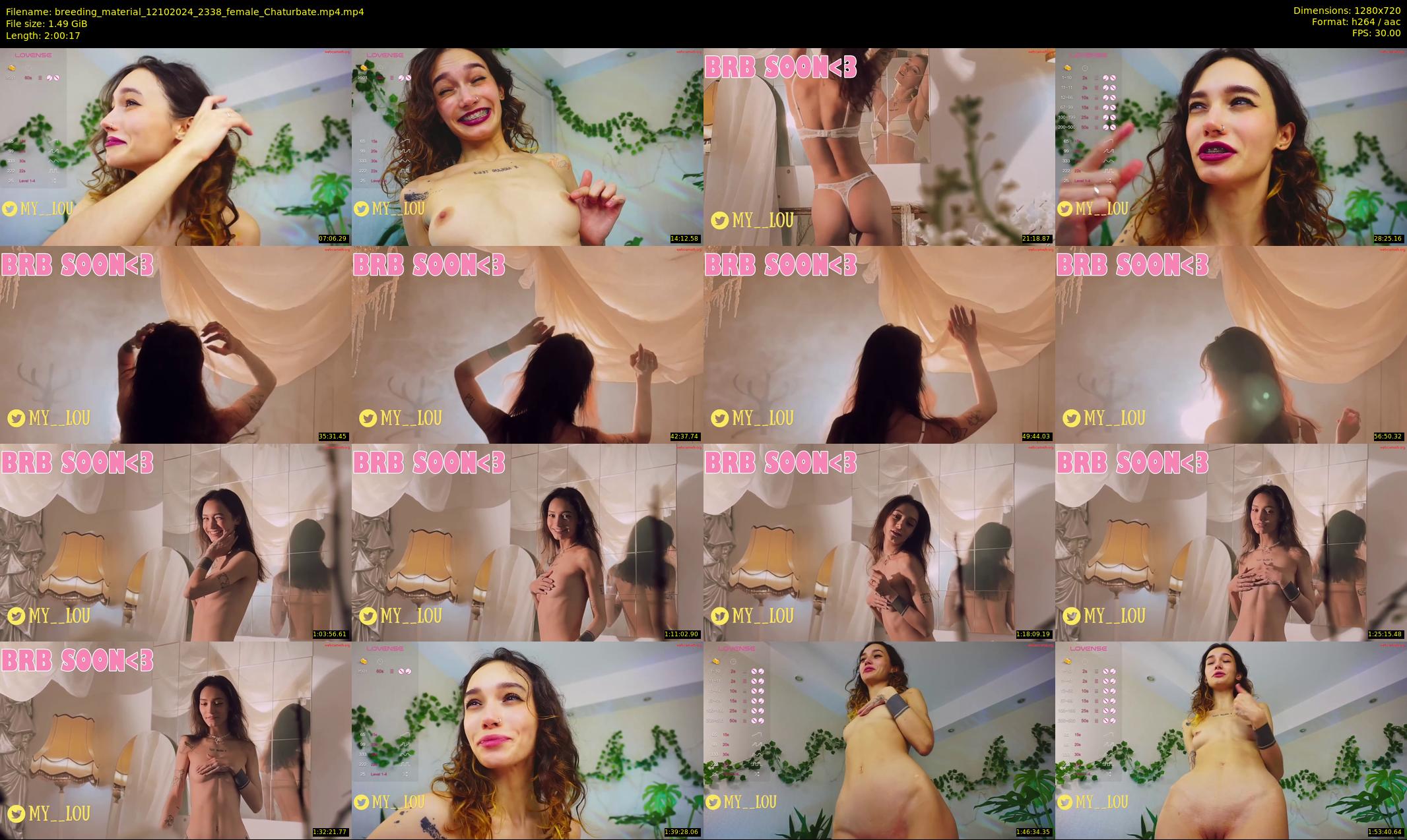 breeding_material — 121 minute Chaturbate female cam show recording, 720p, Oct 12, 2024