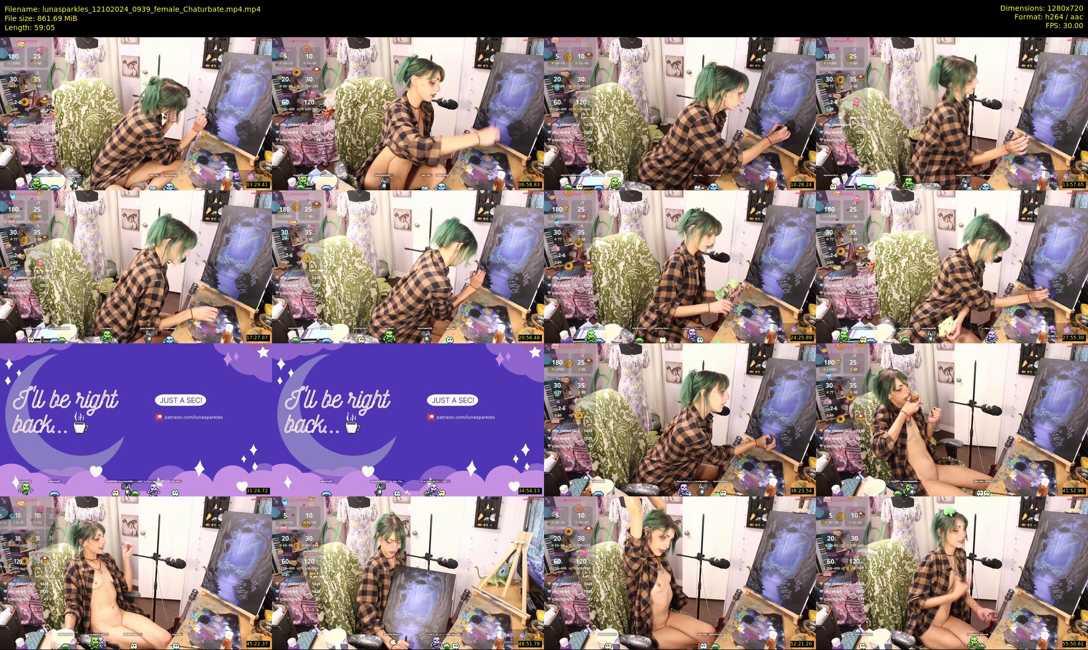 lunasparkles — 60 minute Chaturbate female cam show recording, 720p, Oct 12, 2024