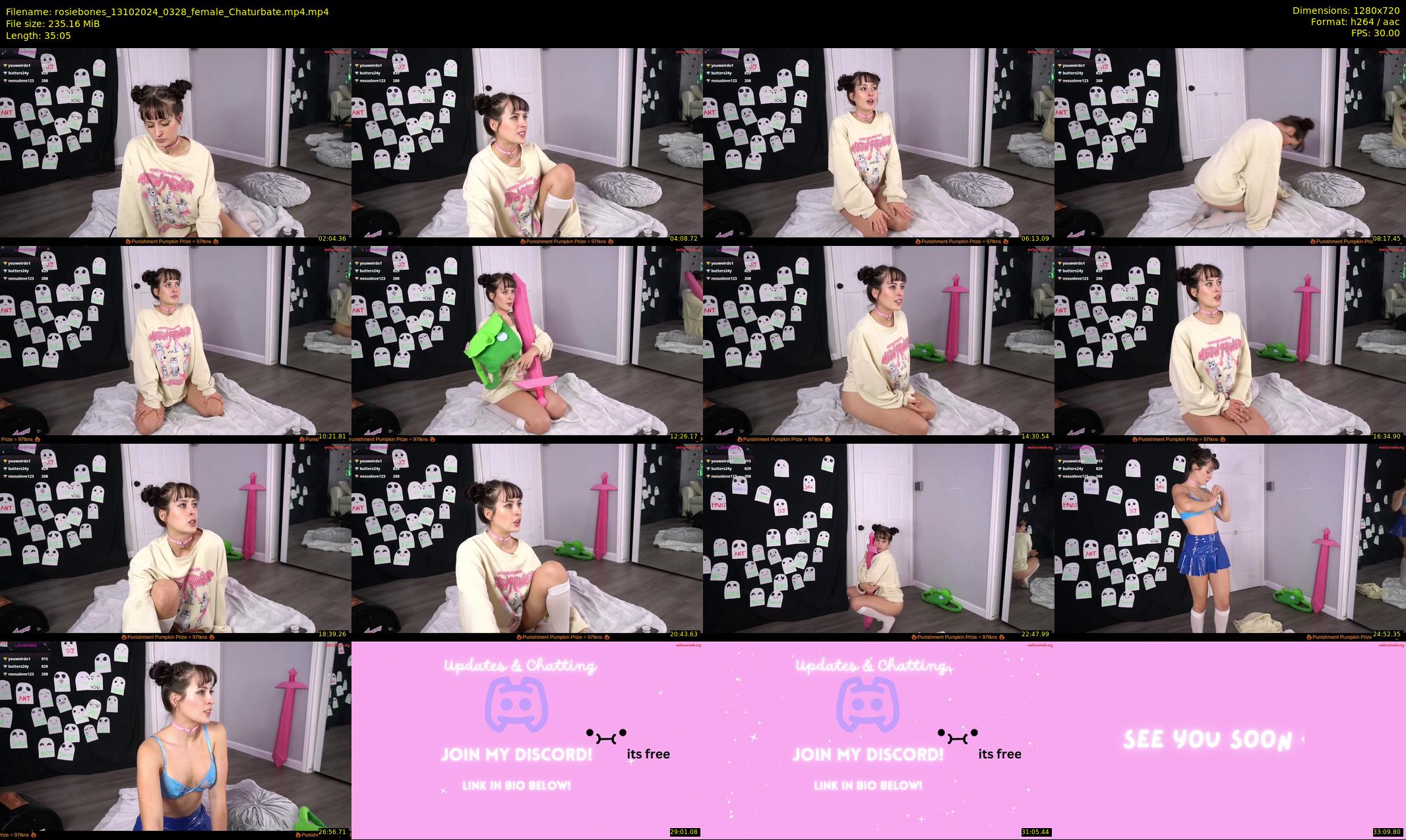 rosiebones — 36 minute Chaturbate female cam show recording, 720p, Oct 13, 2024