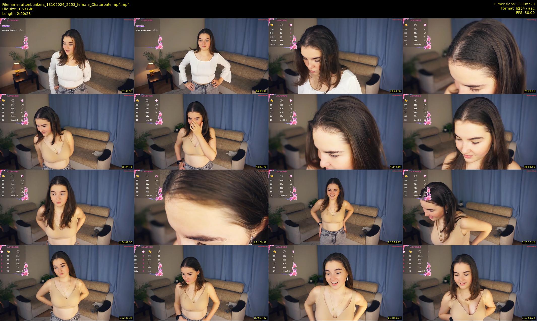 aftonbunkers — 121 minute Chaturbate female cam show recording, 720p, Oct 13, 2024