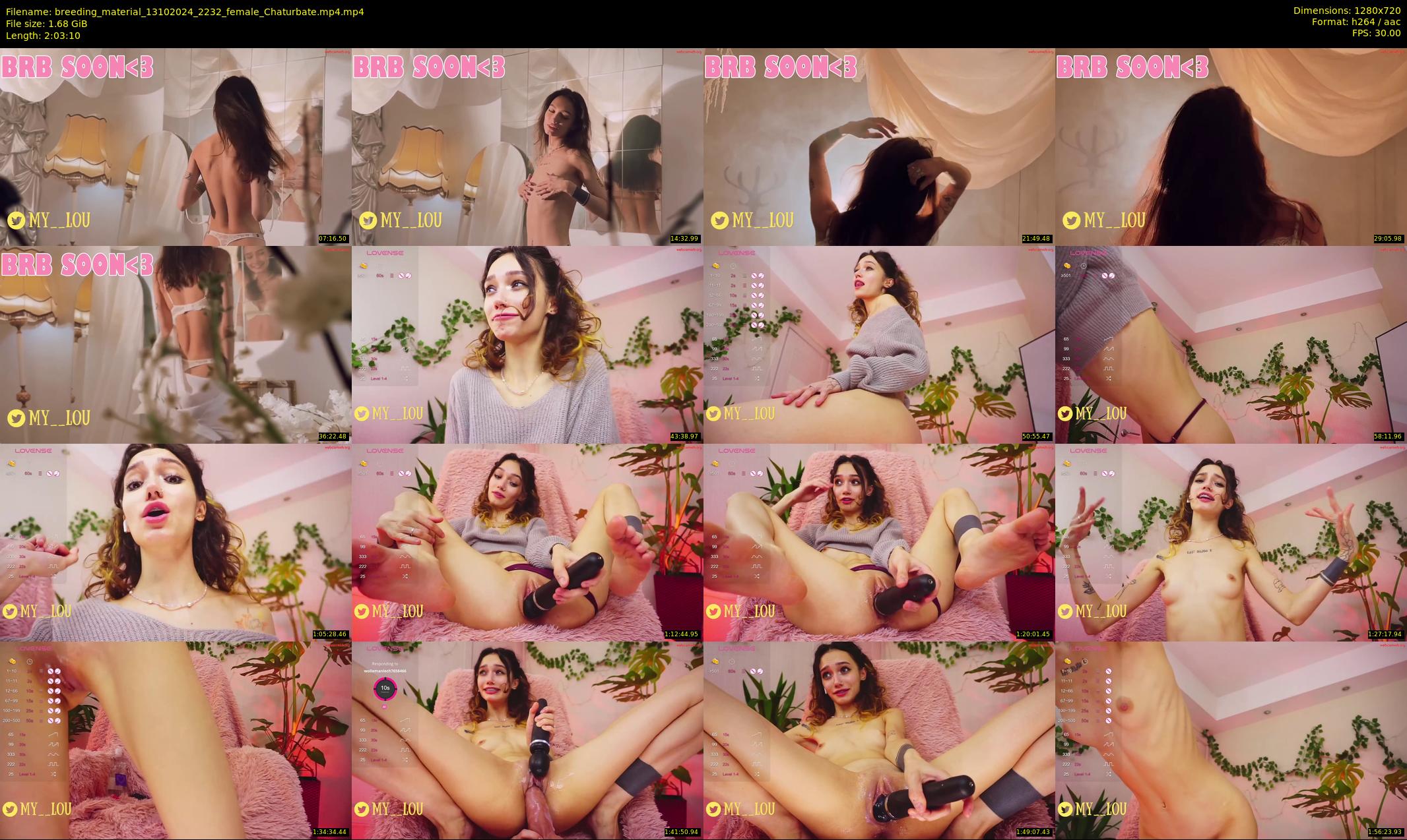 breeding_material — 124 minute Chaturbate female cam show recording, 720p, Oct 13, 2024
