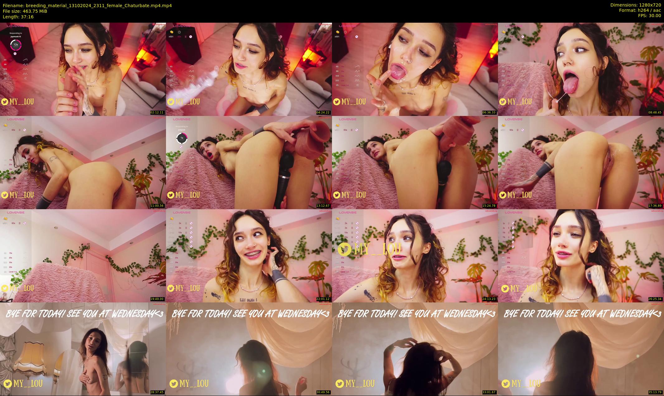 breeding_material — 38 minute Chaturbate female cam show recording, 720p, Oct 13, 2024