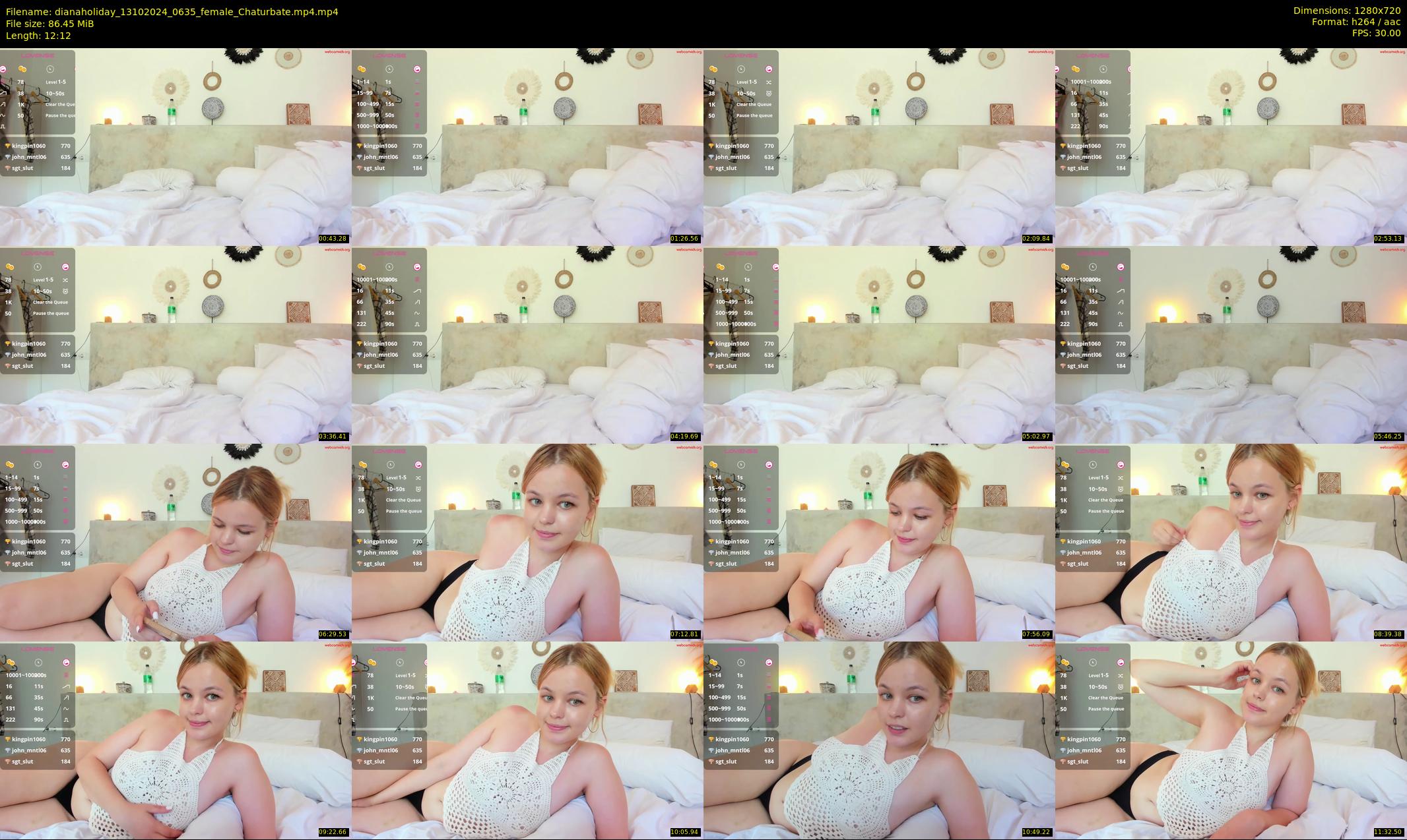 dianaholiday — 13 minute Chaturbate female cam show recording, 720p, Oct 13, 2024