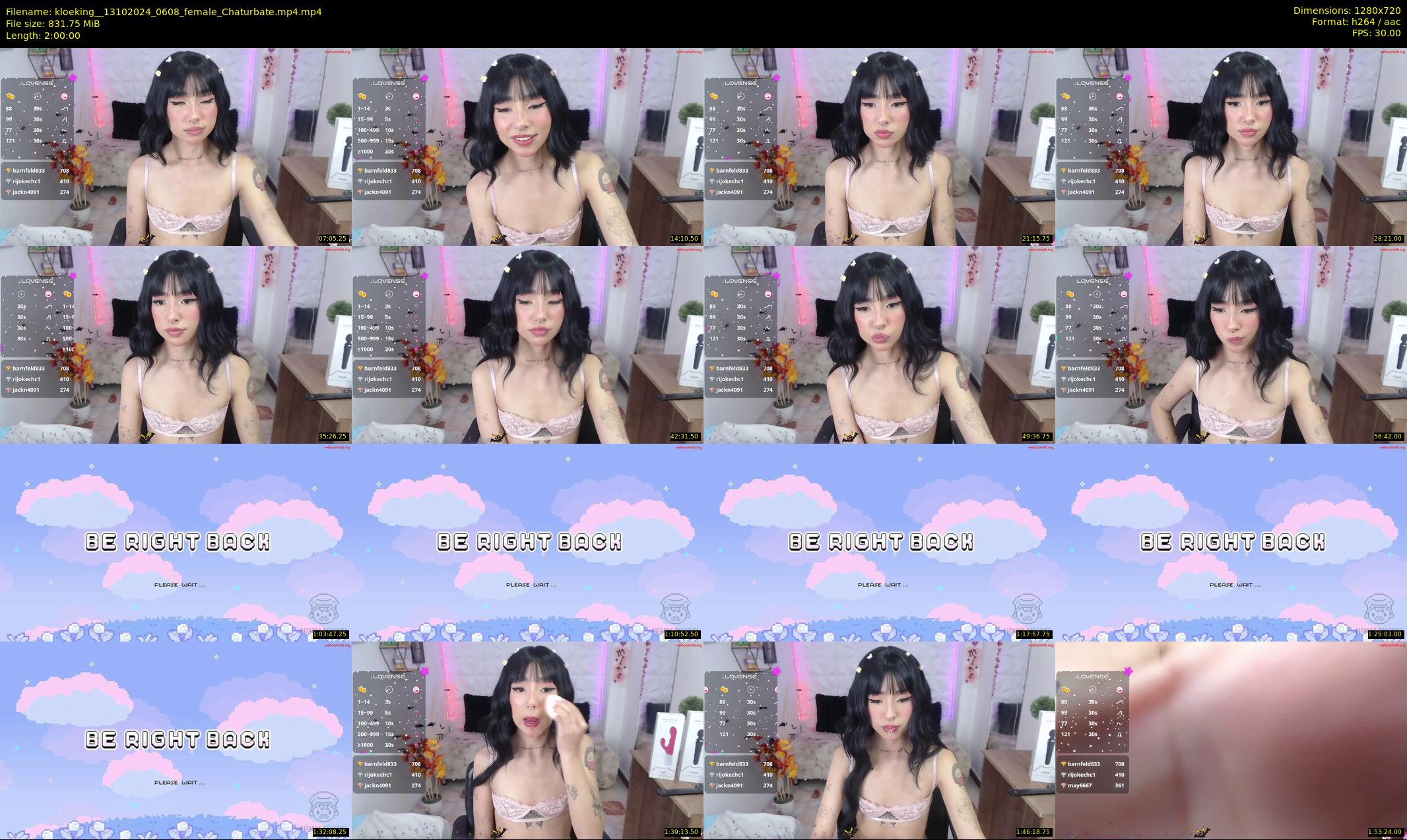kloeking_ — 120 minute Chaturbate female cam show recording, 720p, Oct 13, 2024