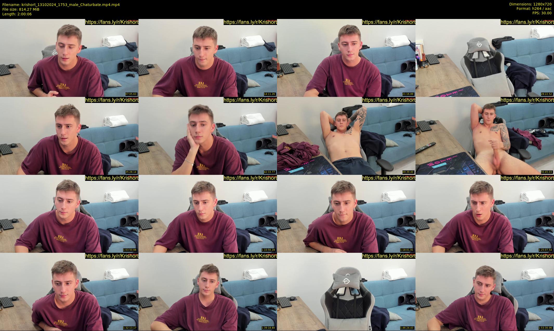 krishort — 121 minute Chaturbate male cam show recording, 720p, Oct 13, 2024
