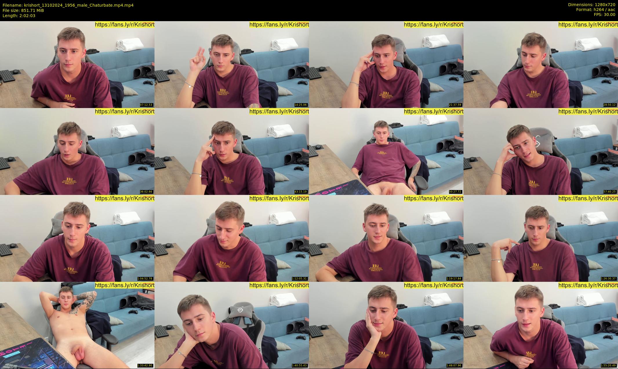 krishort — 123 minute Chaturbate male cam show recording, 720p, Oct 13, 2024