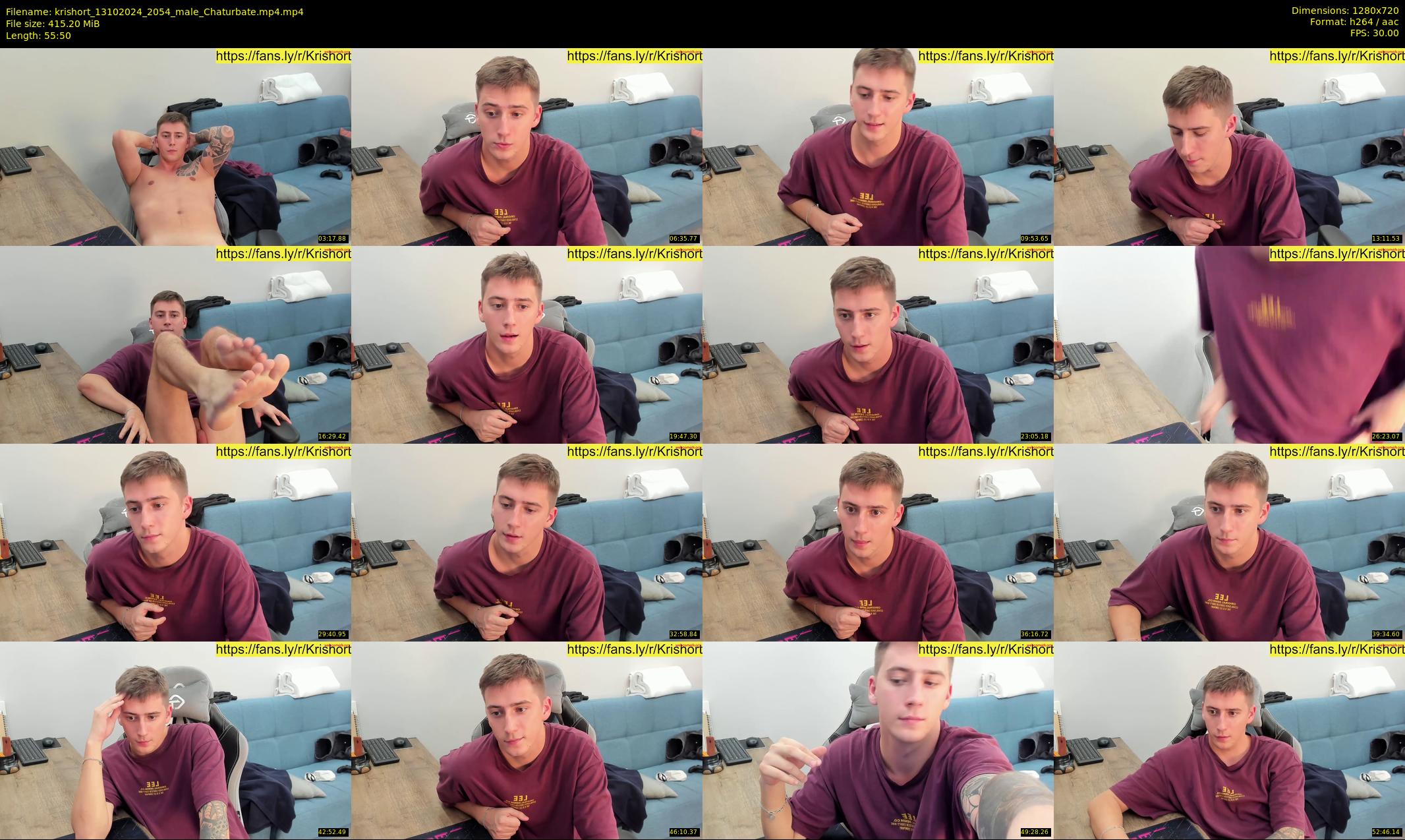 krishort — 56 minute Chaturbate male cam show recording, 720p, Oct 13, 2024