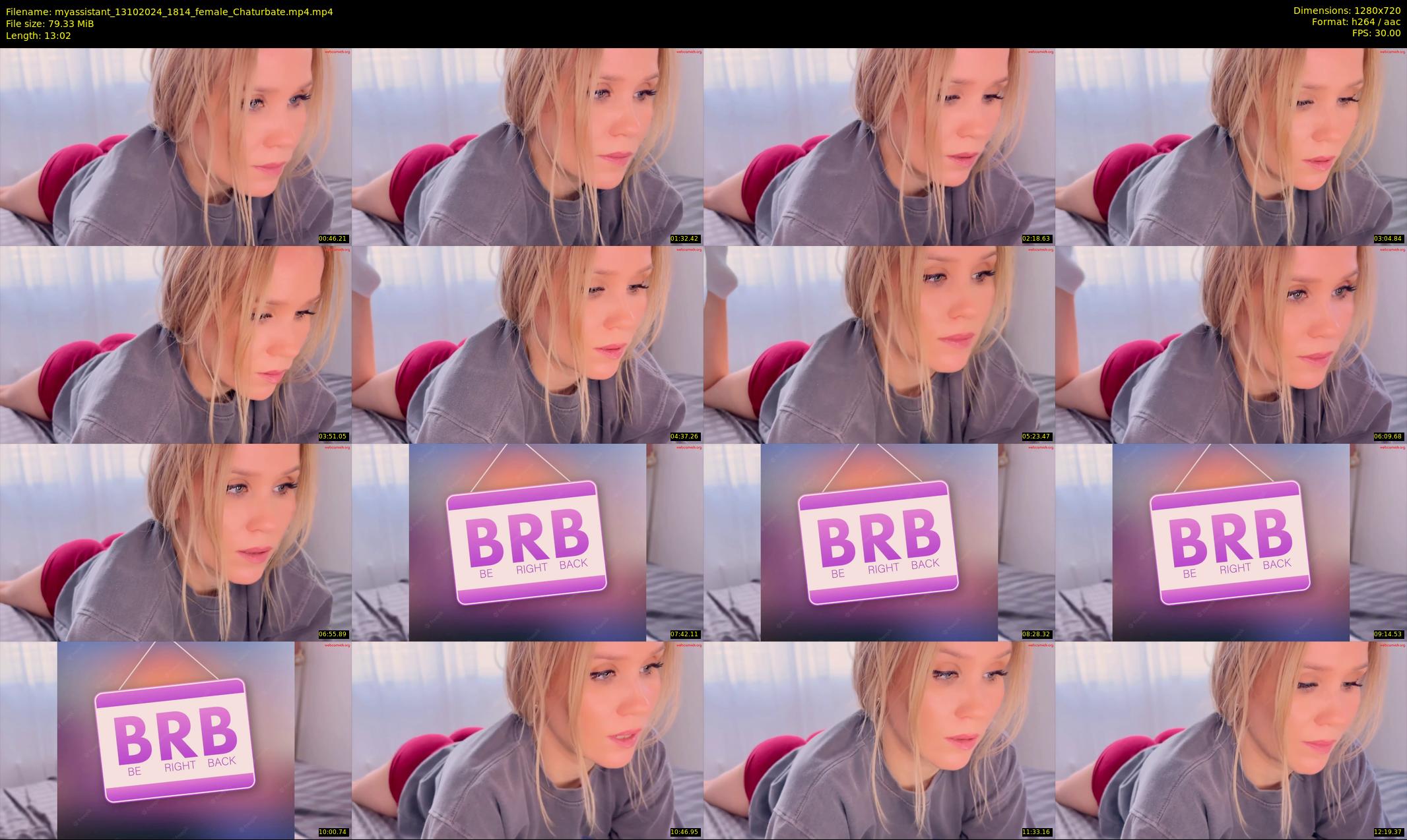 myassistant — 14 minute Chaturbate female cam show recording, 720p, Oct 13, 2024