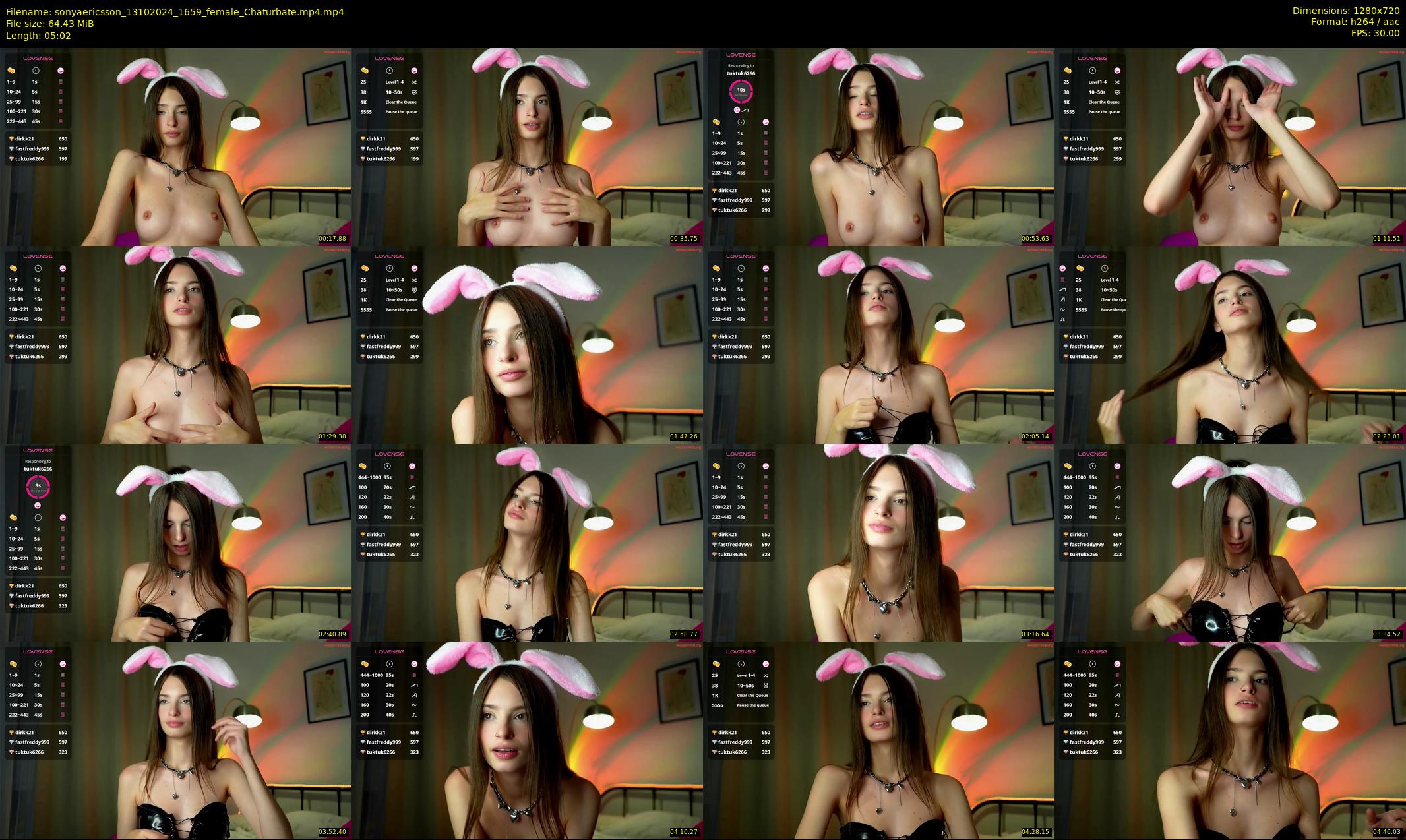 sonyaericsson — 6 minute Chaturbate female cam show recording, 720p, Oct 13, 2024