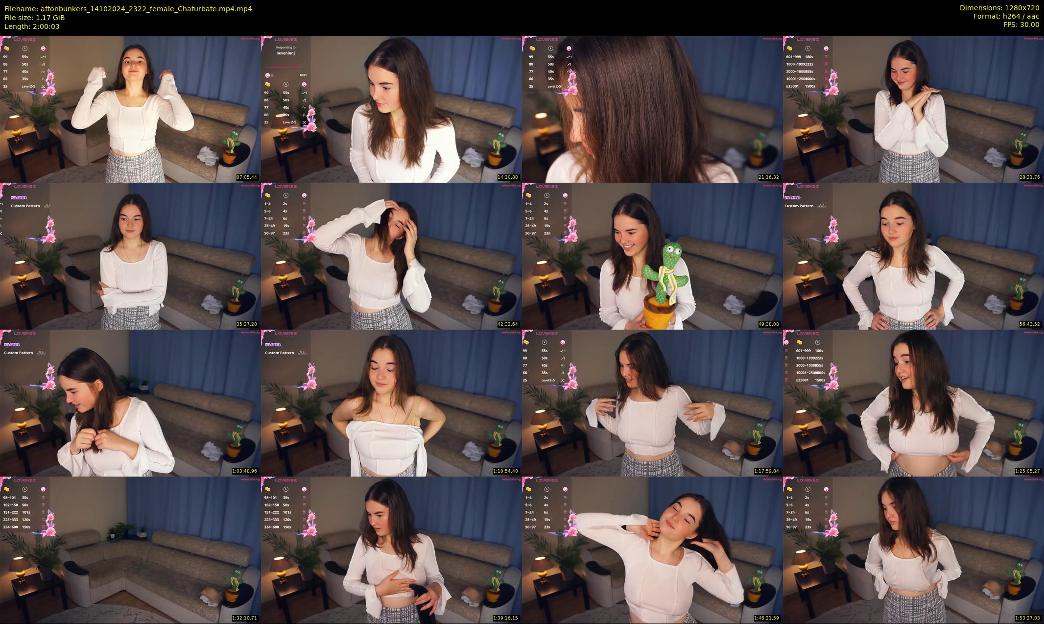 aftonbunkers — 121 minute Chaturbate female cam show recording, 720p, Oct 14, 2024