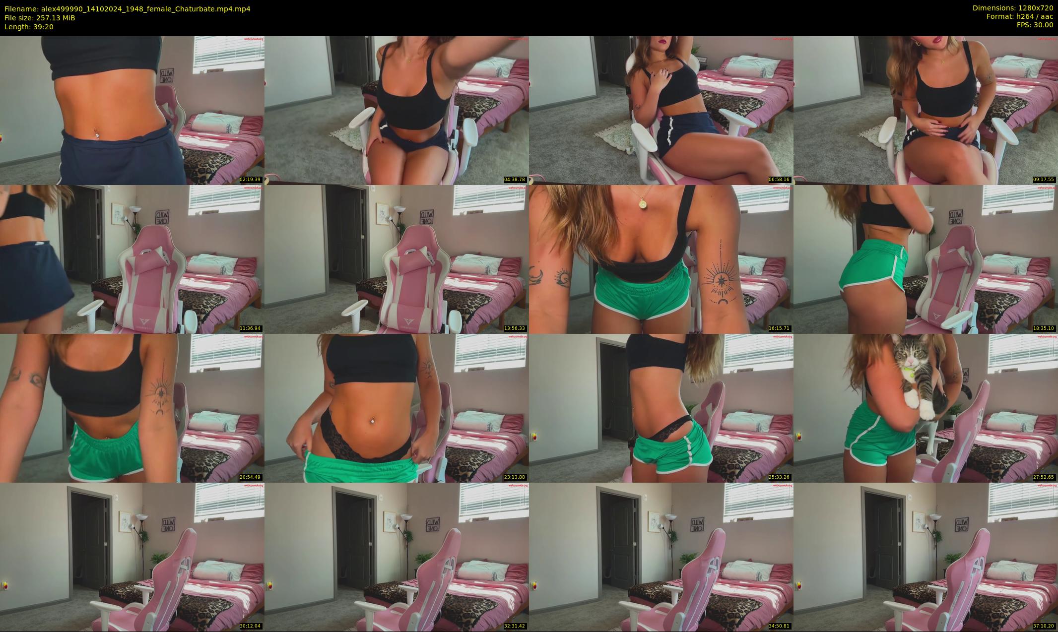 alex499990 — 40 minute Chaturbate female cam show recording, 720p, Oct 14, 2024