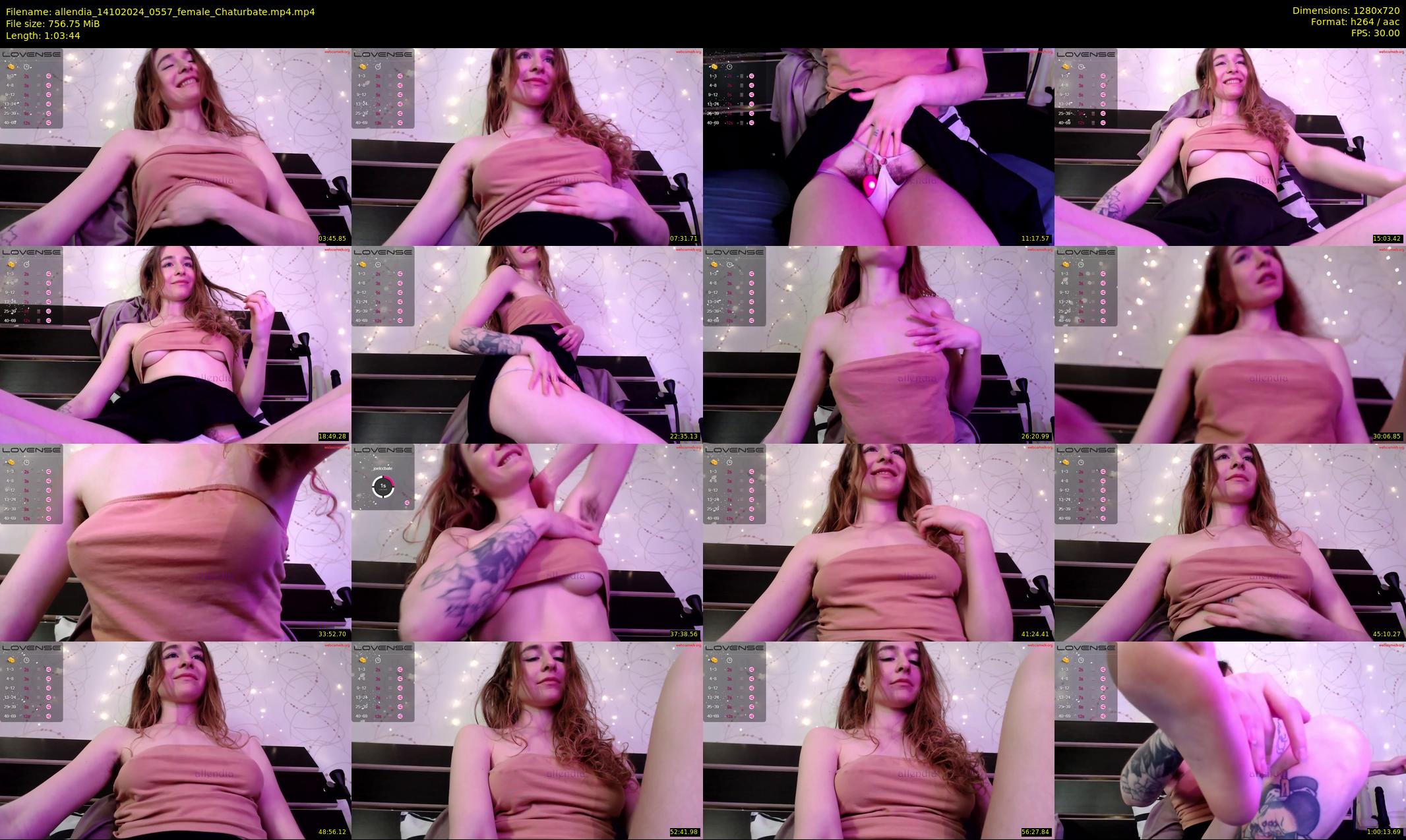 allendia — 64 minute Chaturbate female cam show recording, 720p, Oct 14, 2024