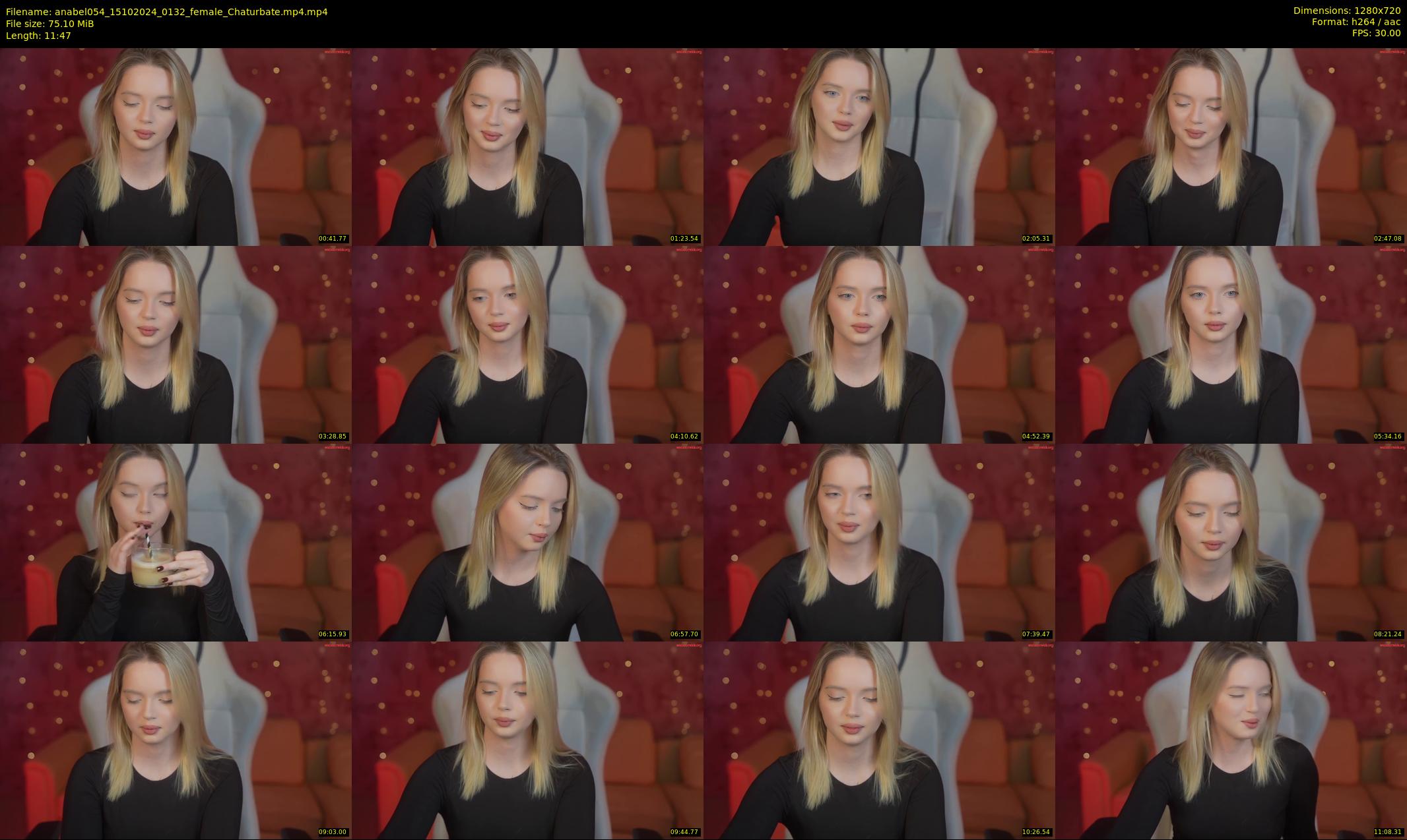 anabel054 — 12 minute Chaturbate female cam show recording, 720p, Oct 15, 2024