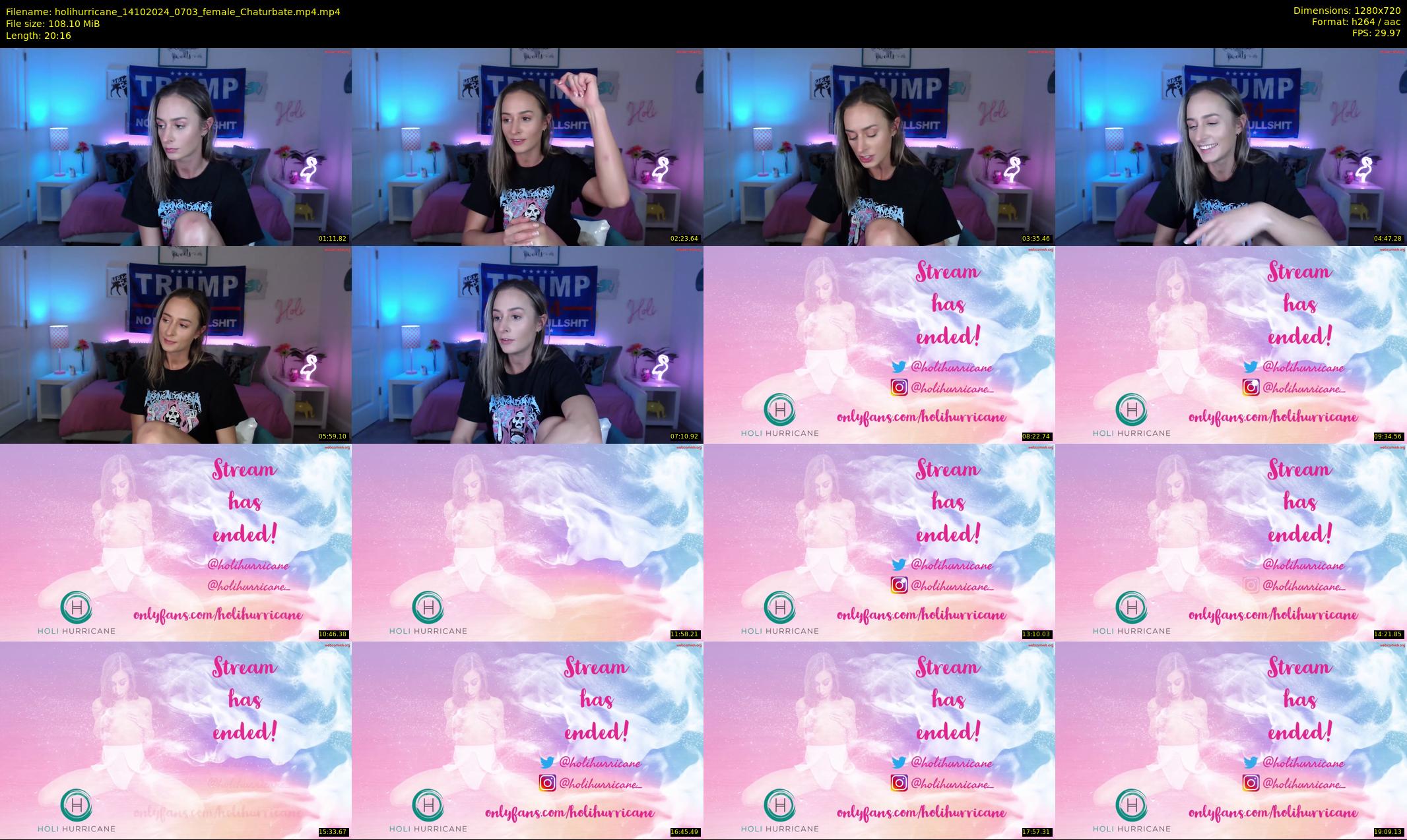 holihurricane — 21 minute Chaturbate female cam show recording, 720p, Oct 14, 2024