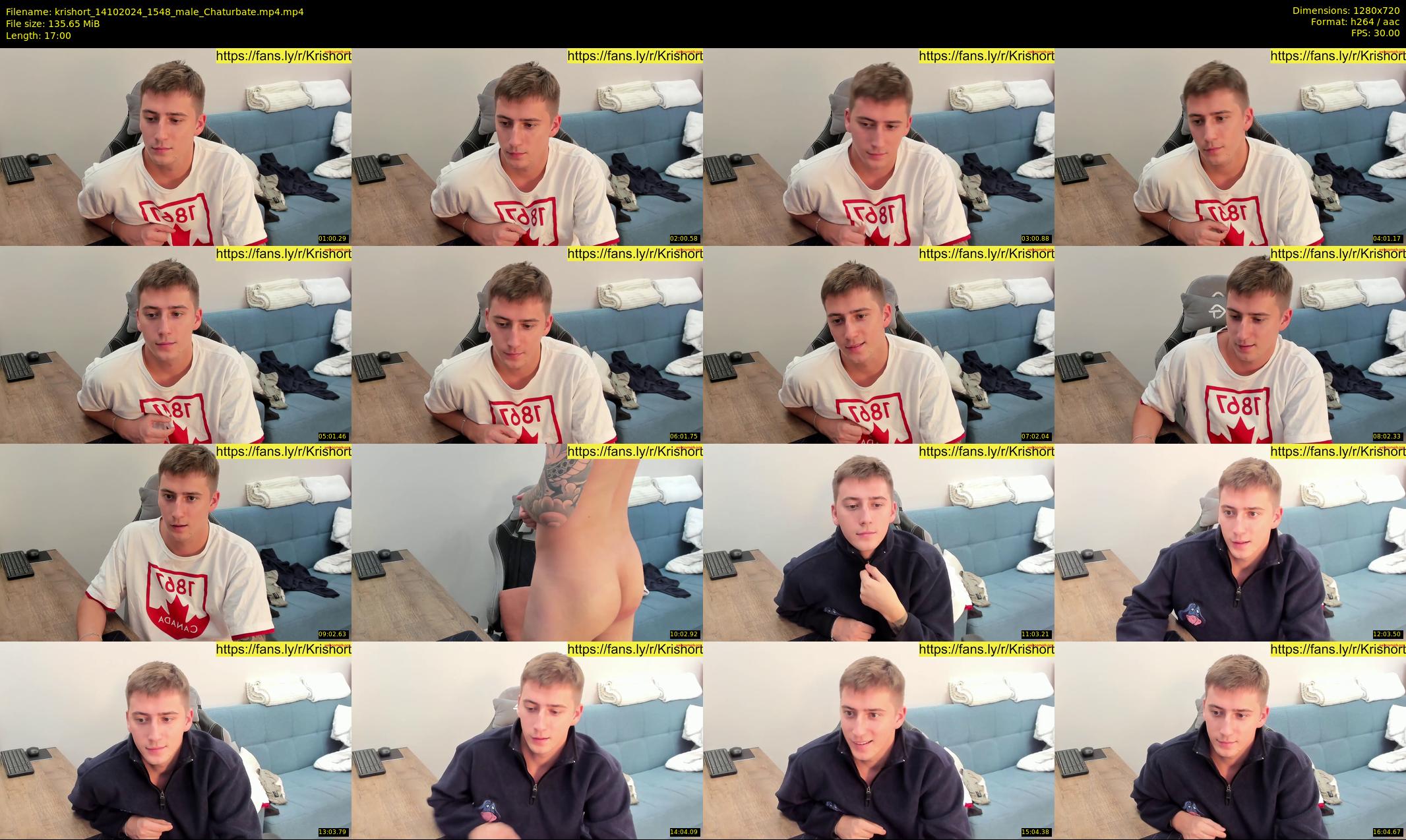 krishort — 17 minute Chaturbate male cam show recording, 720p, Oct 14, 2024