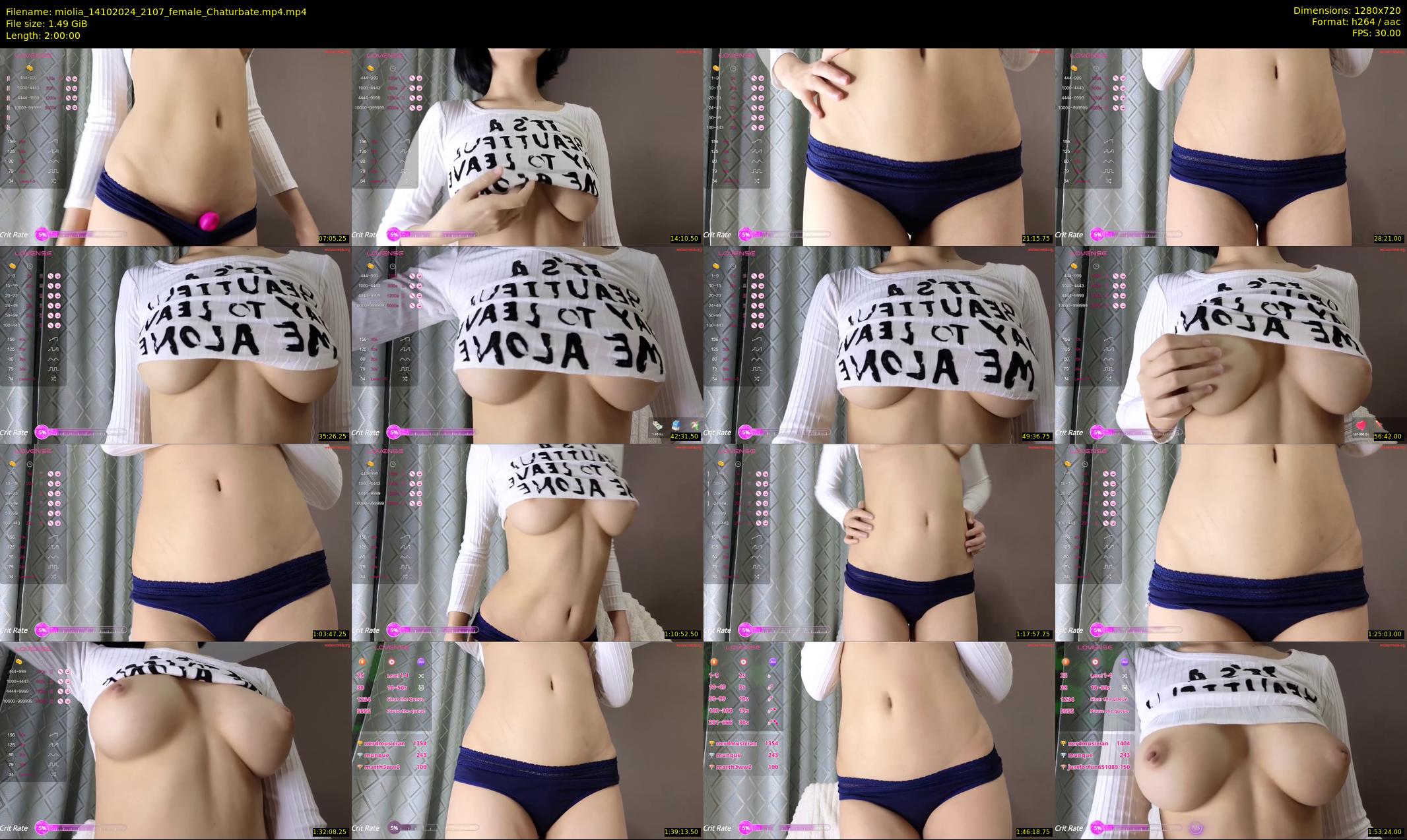 miolia — 120 minute Chaturbate female cam show recording, 720p, Oct 14, 2024