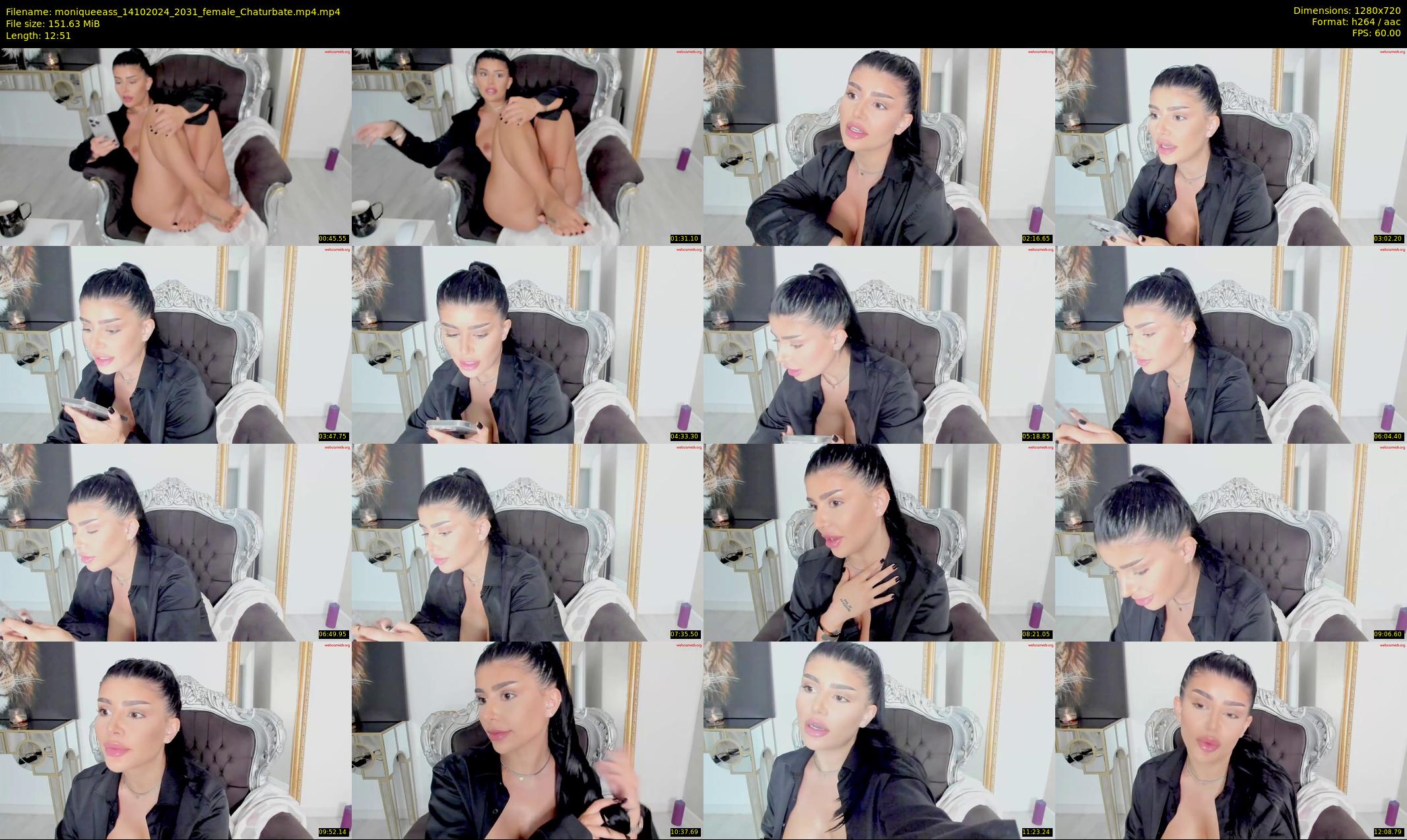 moniqueeass — 13 minute Chaturbate female cam show recording, 720p, Oct 14, 2024