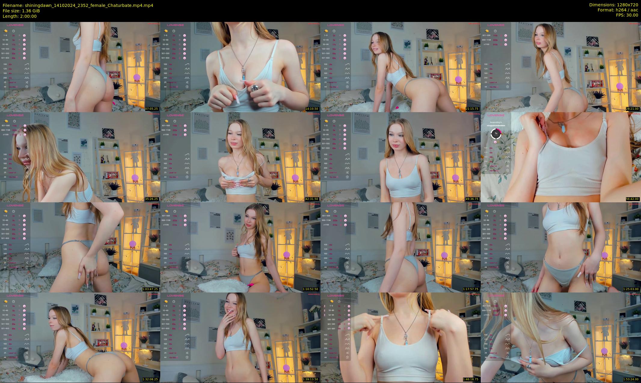 shiningdawn — 120 minute Chaturbate female cam show recording, 720p, Oct 14, 2024