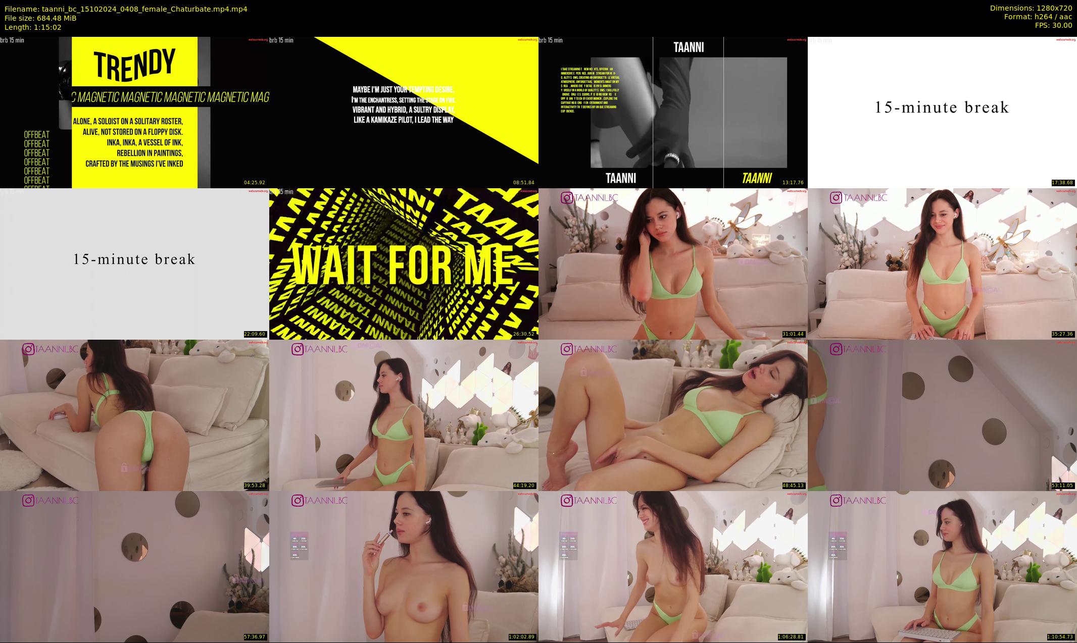 taanni_bc — 76 minute Chaturbate female cam show recording, 720p, Oct 15, 2024