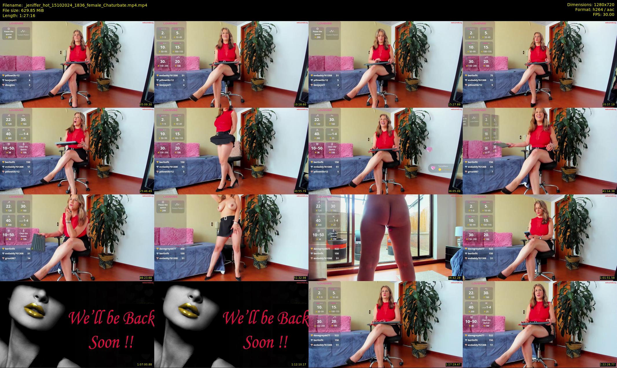 _jeniffer_hot — 88 minute Chaturbate female cam show recording, 720p, Oct 15, 2024