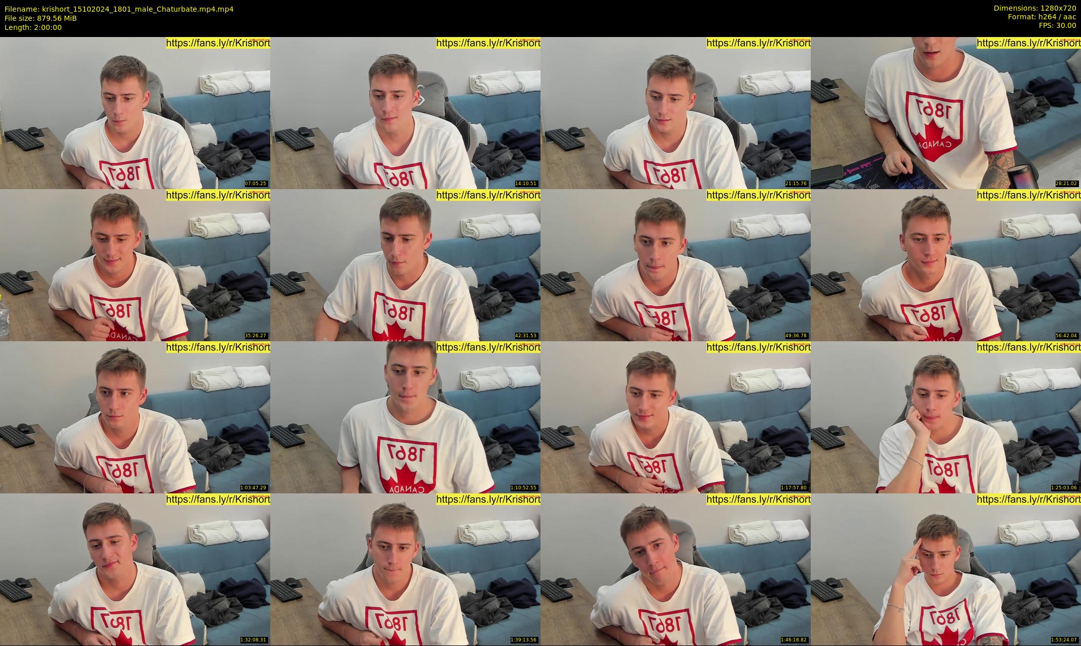 krishort — 120 minute Chaturbate male cam show recording, 720p, Oct 15, 2024