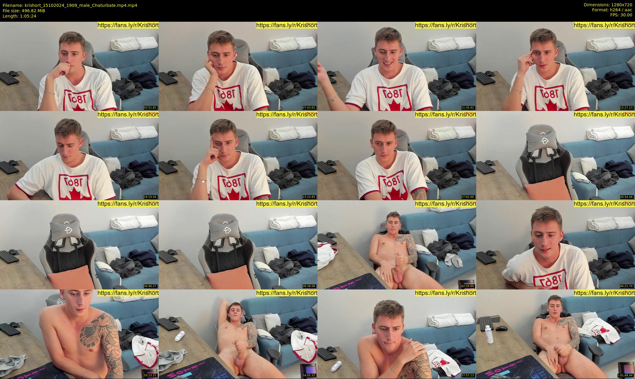 krishort — 66 minute Chaturbate male cam show recording, 720p, Oct 15, 2024