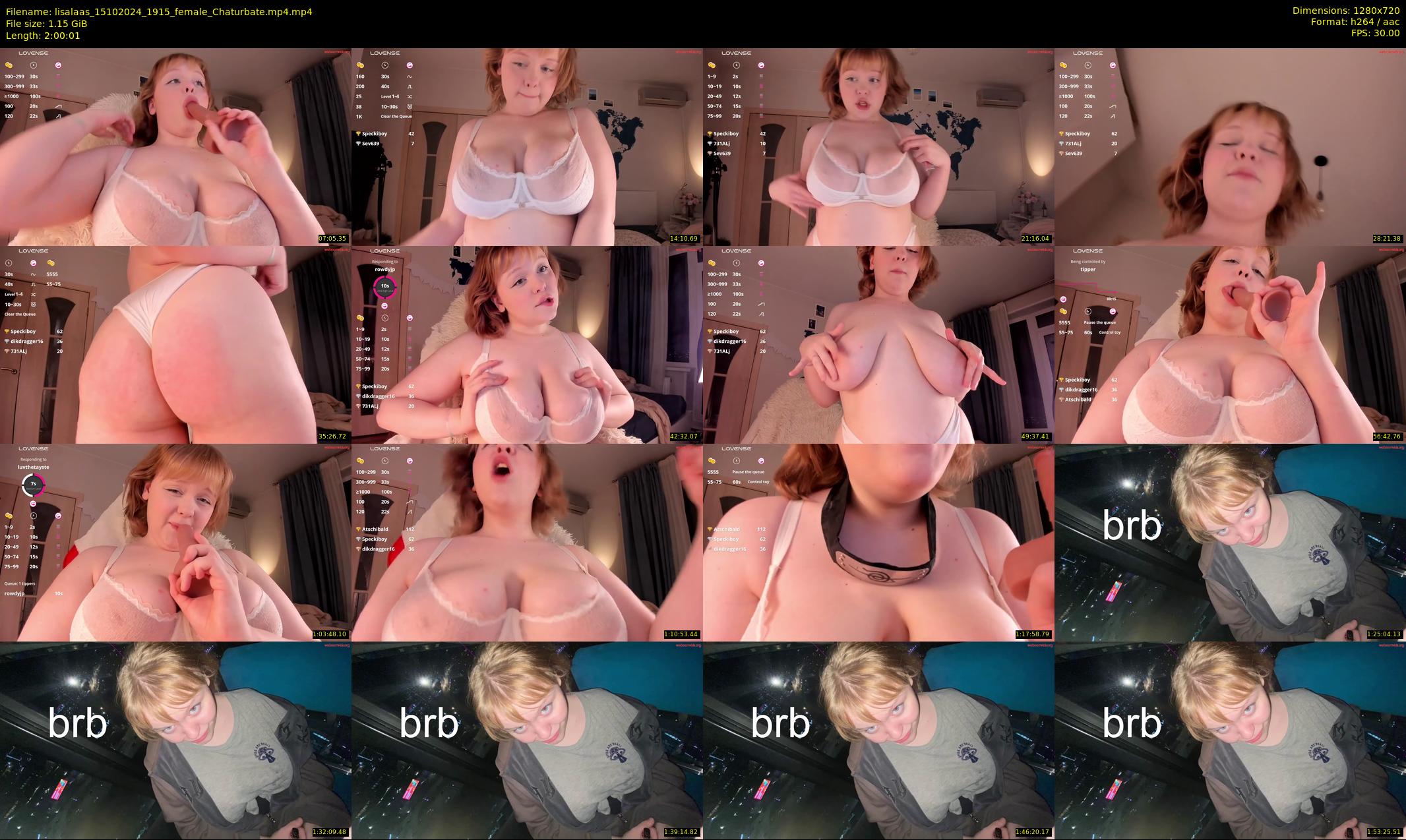 lisalaas — 121 minute Chaturbate female cam show recording, 720p, Oct 15, 2024