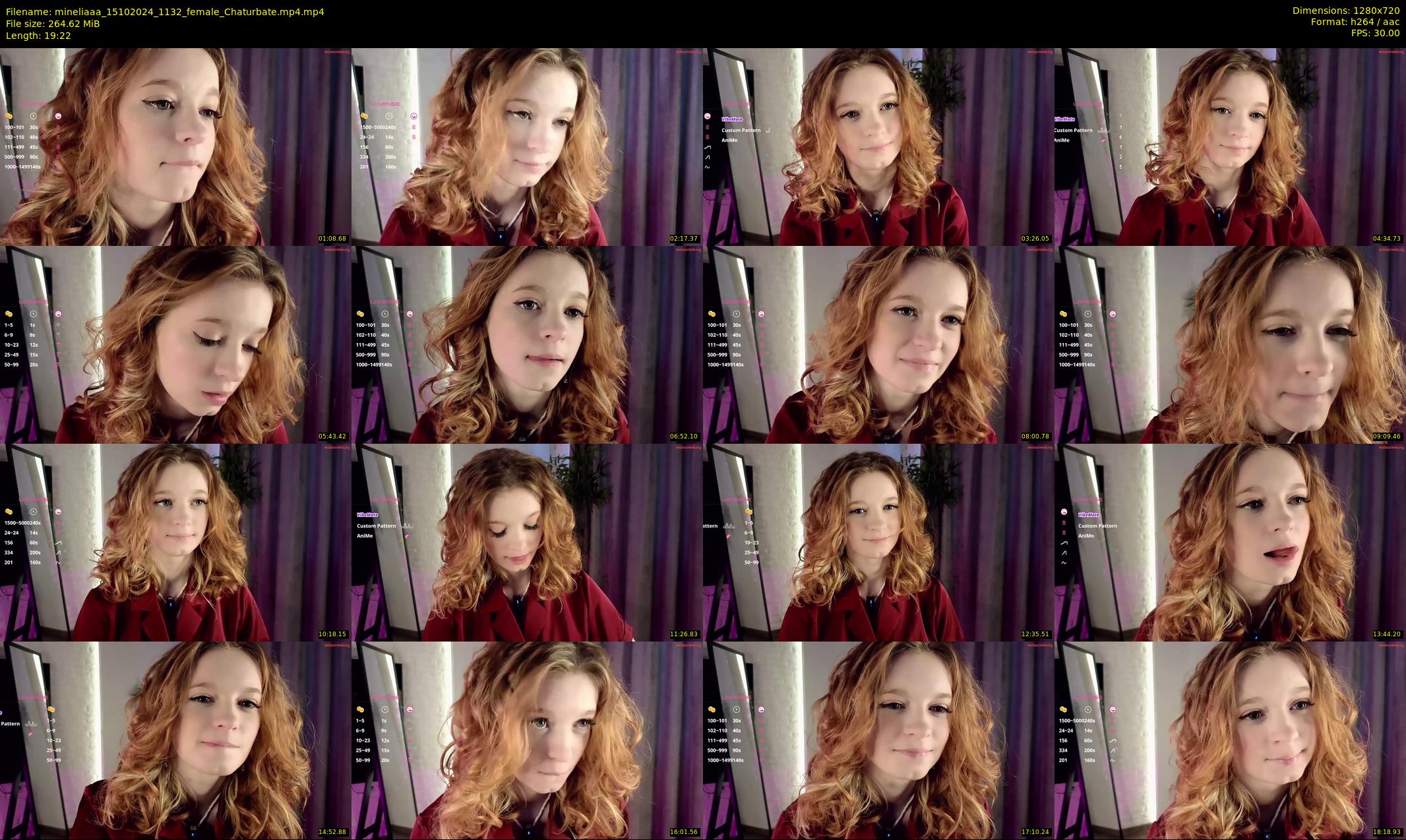 mineliaaa — 20 minute Chaturbate female cam show recording, 720p, Oct 15, 2024